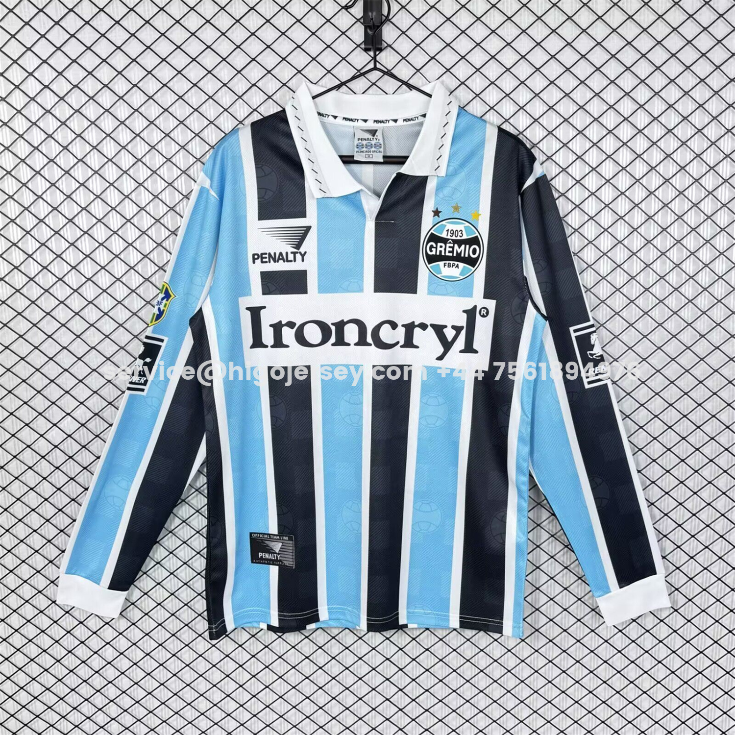 Higojerseys-Retro Gremio 1997 Home Long Sleeves Jersey - Fans Version