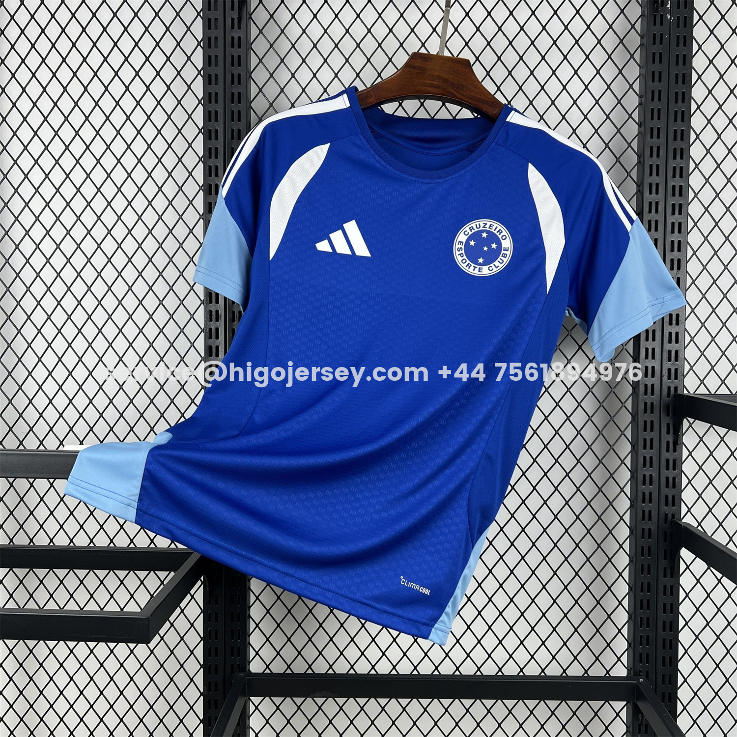 Higojerseys-Cruzeiro 25-26 Pre-Match Ocean Blue Jersey - Fans Version