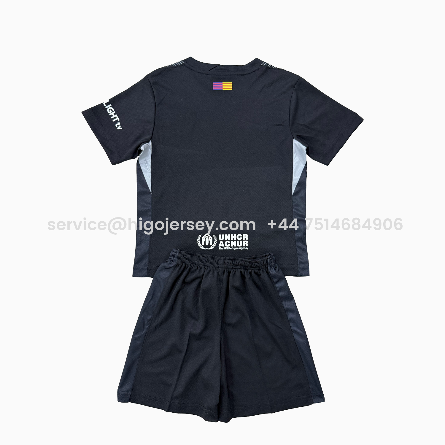 Higojerseys-Barcelona 25-26 Black Goalkeeper Kids Kit