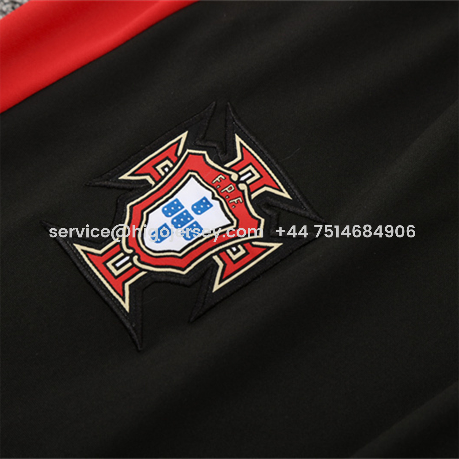 Higojerseys-Portugal 25-26 Kids Long Sleeve Training Set - Red Top & Black Pants