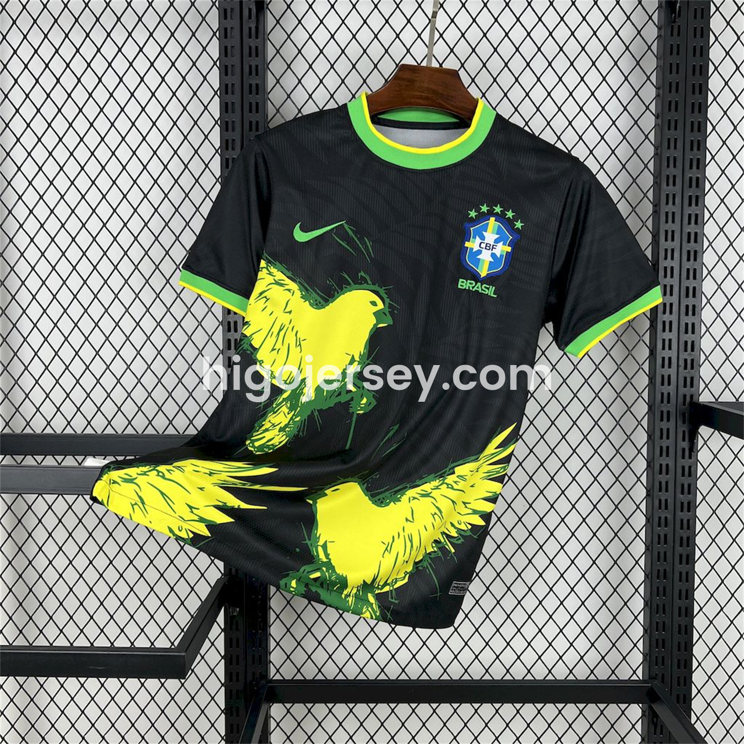 Higojerseys-Brazil 25-26 Yellow Dove Black Jersey - Fans Version