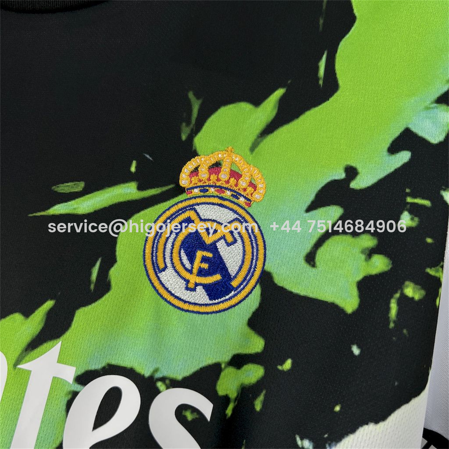 Higojerseys-Real Madrid 25-26 Black Green Colorful Training Jersey - Fans Version