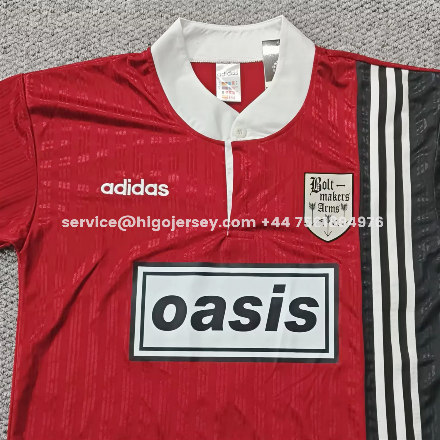 Higojerseys-Retro Boltmakers Arms 1996 Oasis Originals Red And Black Jersey
