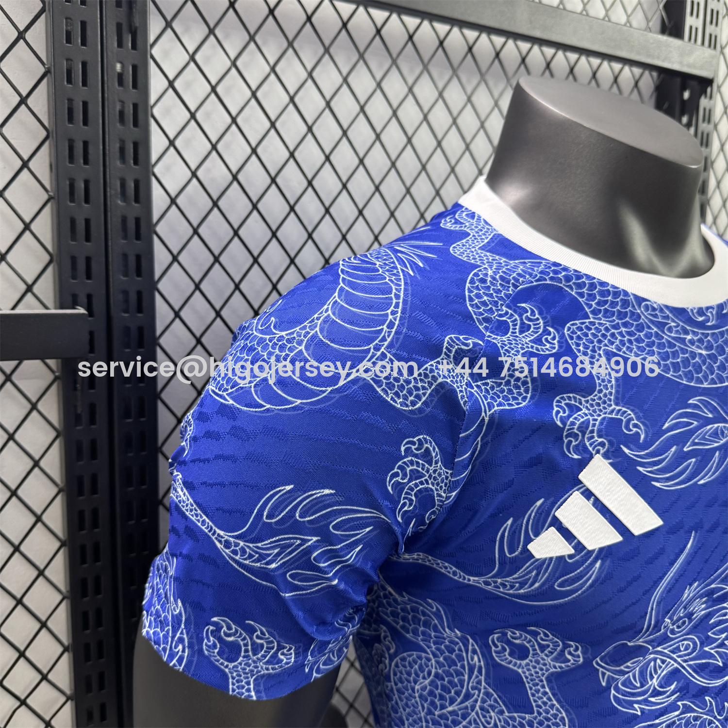 Higojerseys-Japan 25-26 White Dragon Pattern Blue Special Jersey - Player Version