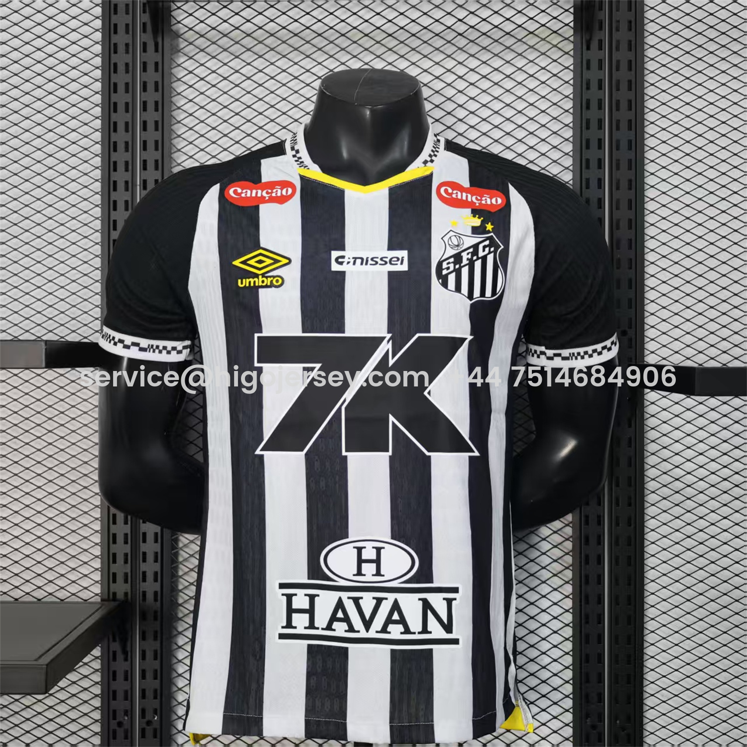 Higojerseys-Santos 25-26 Away Jersey with Sponsors - Player Version