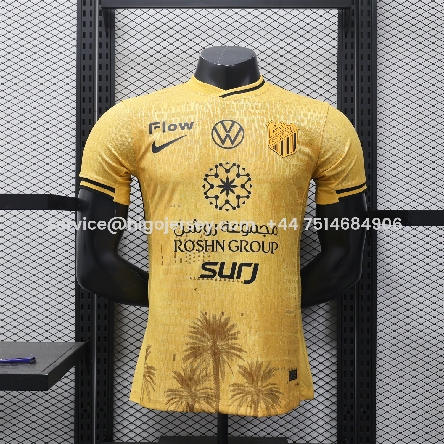 Higojerseys-Al Ittihad Jeddah United 25-26 Third Yellow Jersey - Player Version
