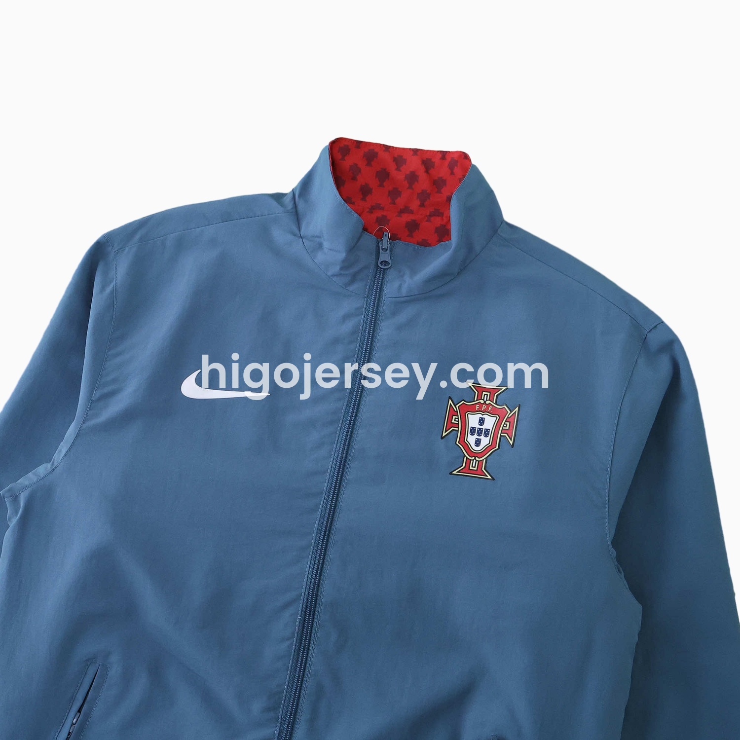 Higojerseys-Portugal 24-25 Double Sided Reversible Windbreaker - Red & Blue