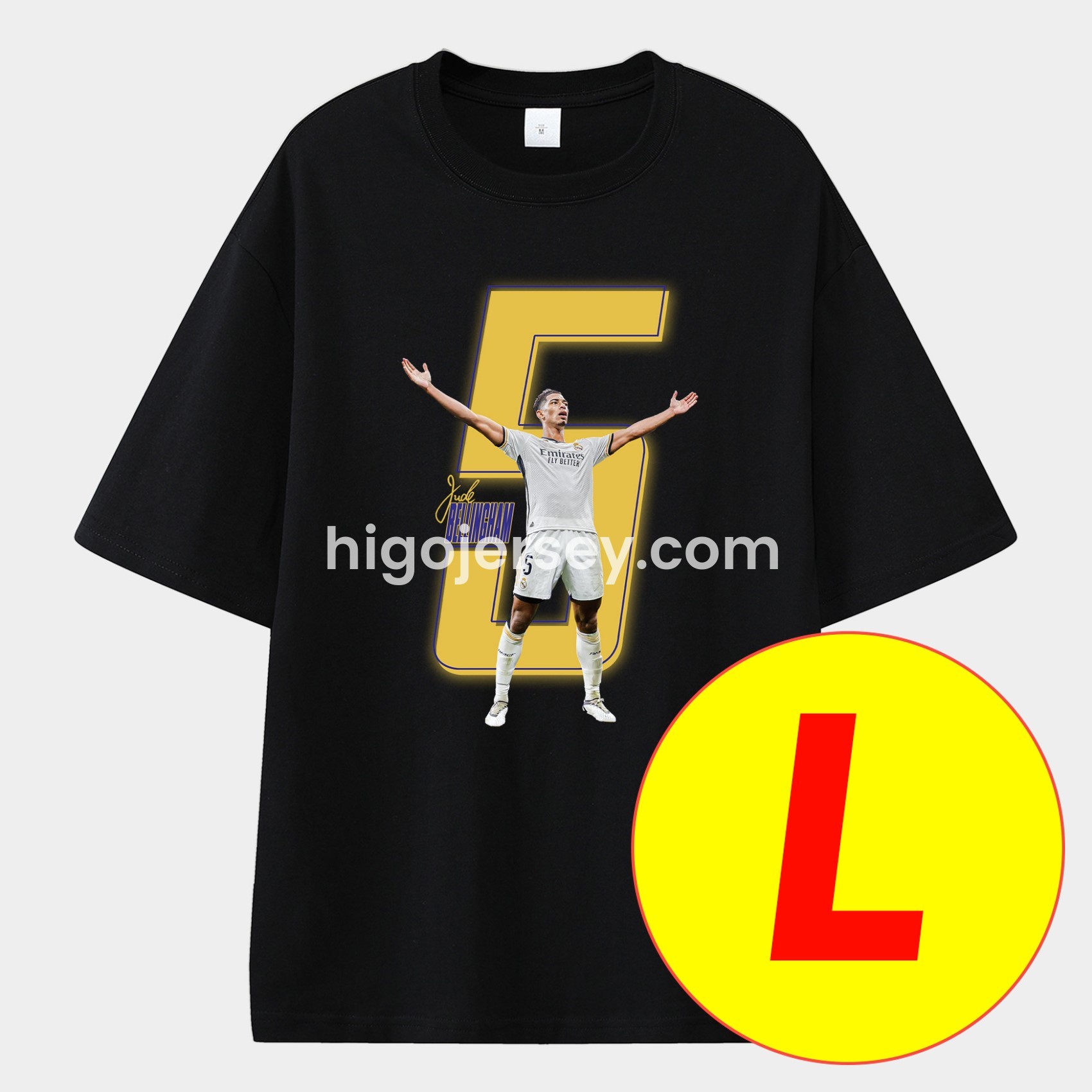 Higojerseys-Bellingham Real Madrid England Unisex Pure Cotton T-shirt