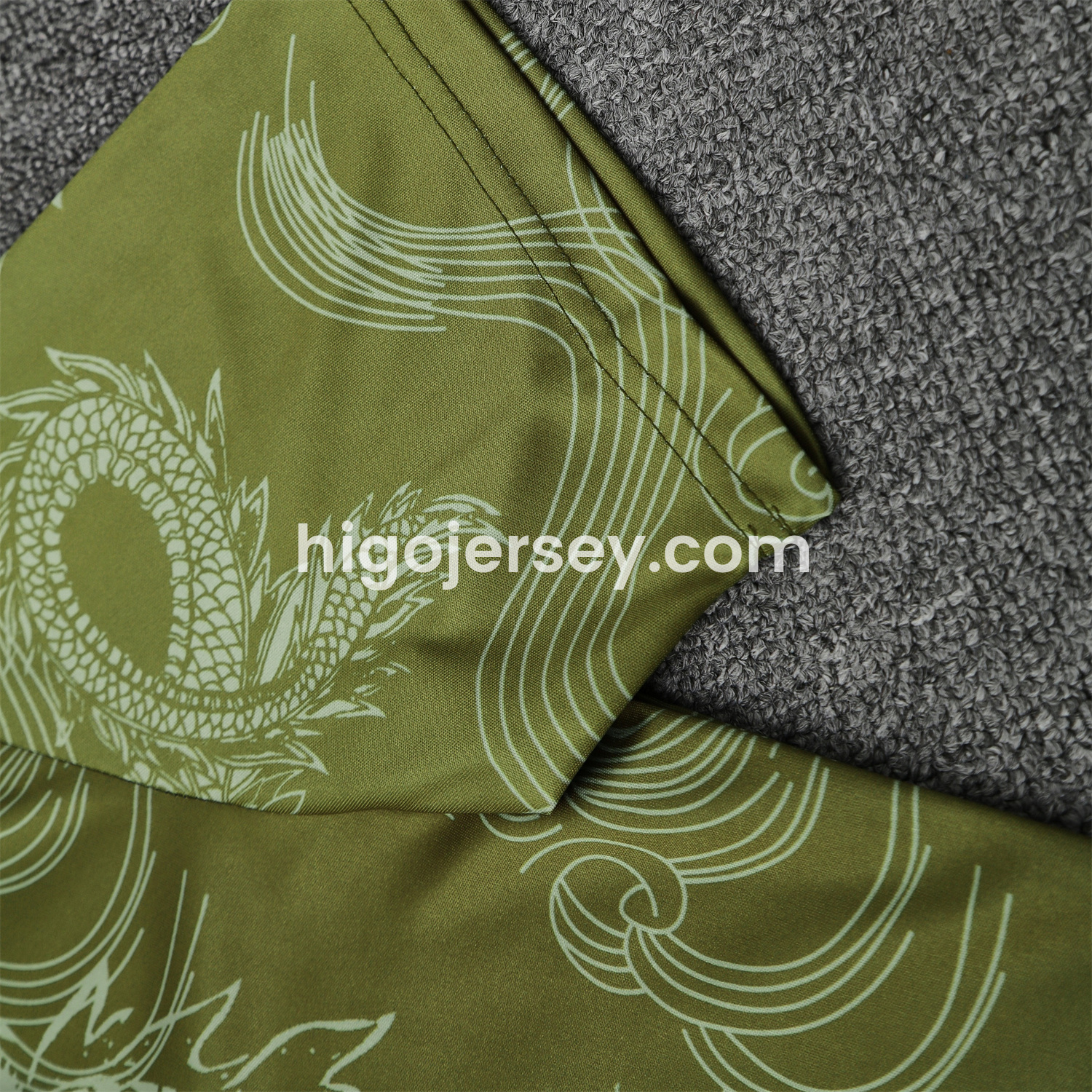 Higojerseys-Real Madrid 25-26 Short-Sleeve Training Set - Green-Black Dragon Top & Black-White Shorts