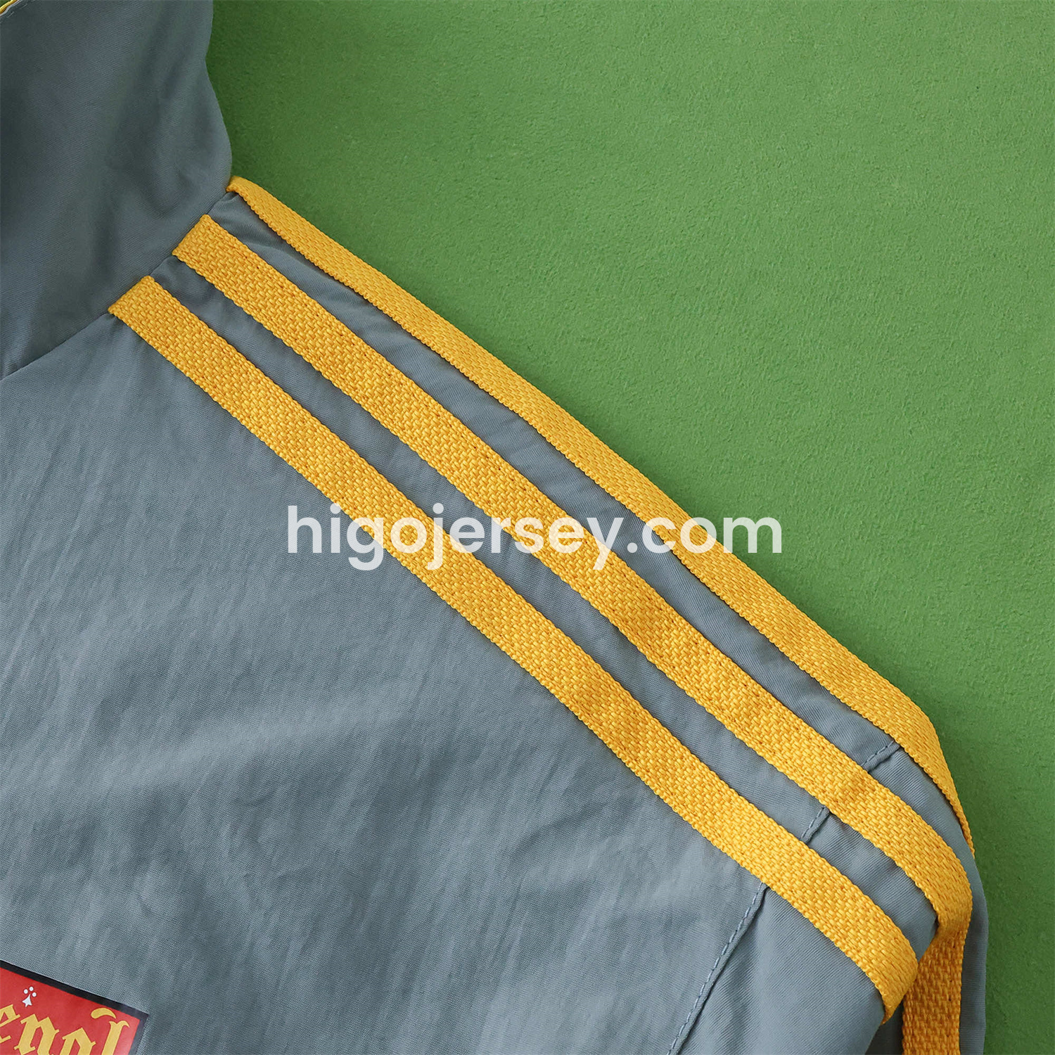 Higojerseys-Retro Arsenal 1991-93 Away Double Sided Reversible Windbreaker - Yellow & Grey
