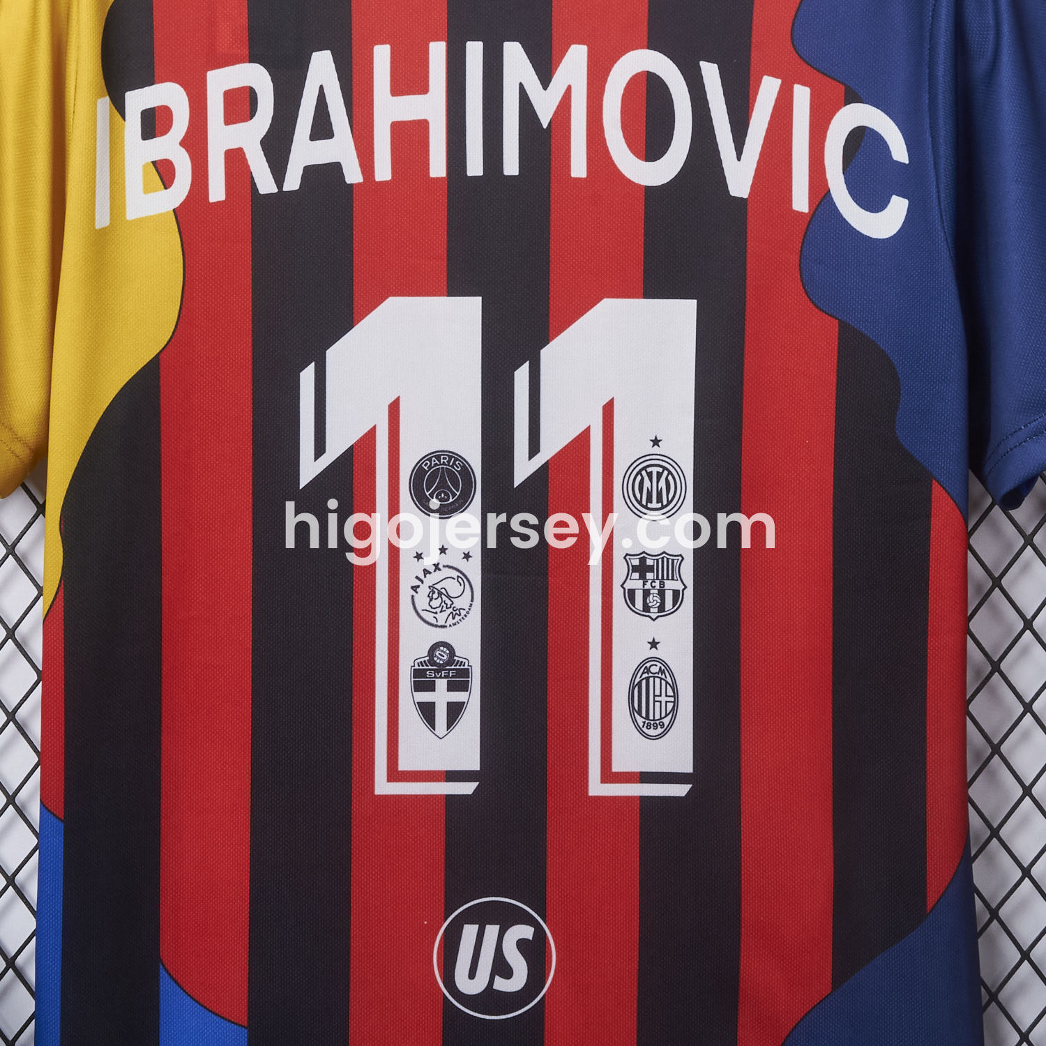 Higojerseys-Zlatan Ibrahimović Career Commemorative Jersey - Fans Version - AC Milan Inter Milan Barcelona Ajax Paris Saint-Germain PSG Sweden