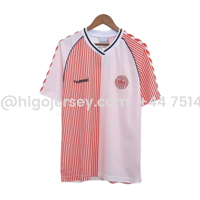 Higojerseys-Retro Denmark 1986 Away Stadium Jersey