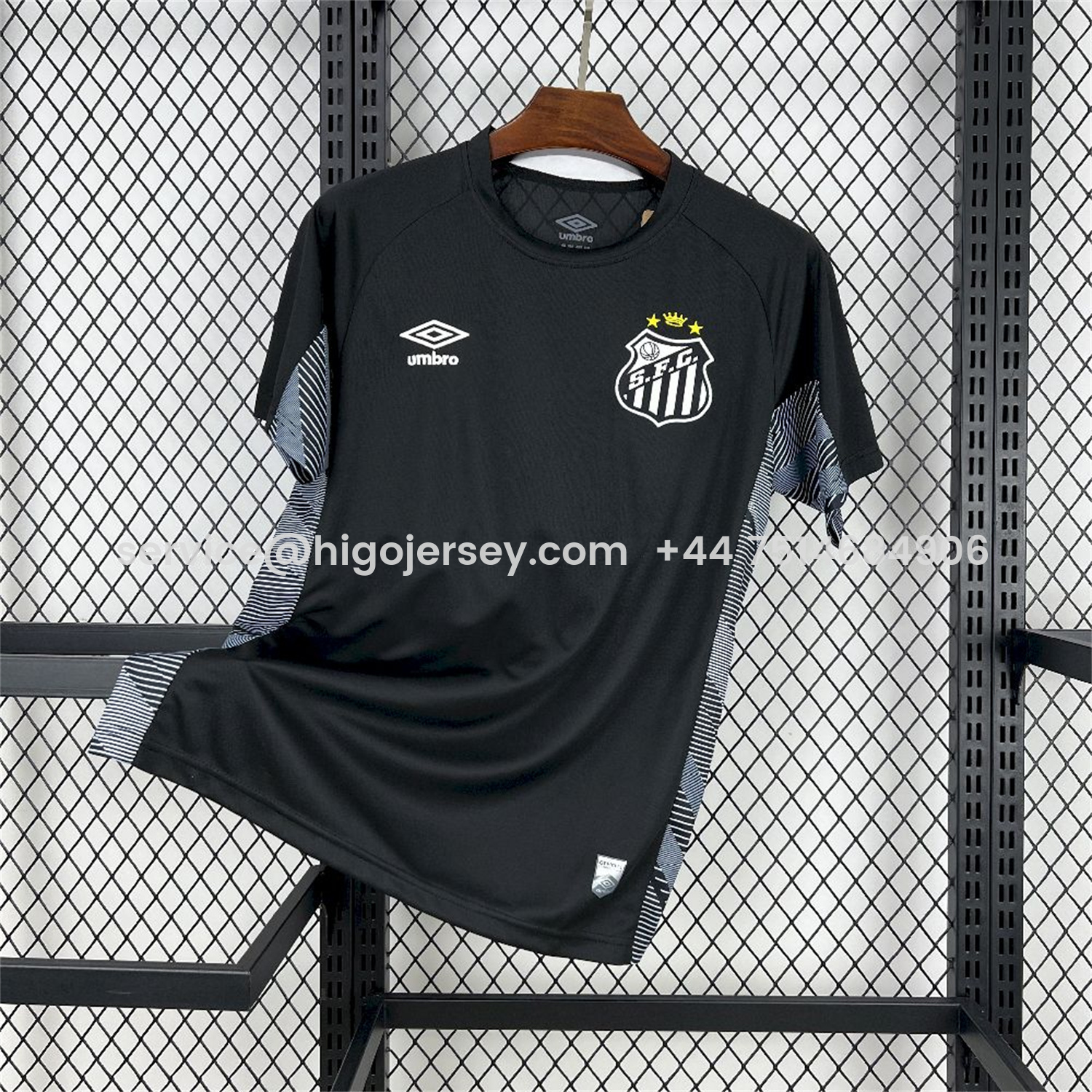 Higojerseys-Santos 25-26 Black Goalkeeper Unsponsored Jersey - Fans Version