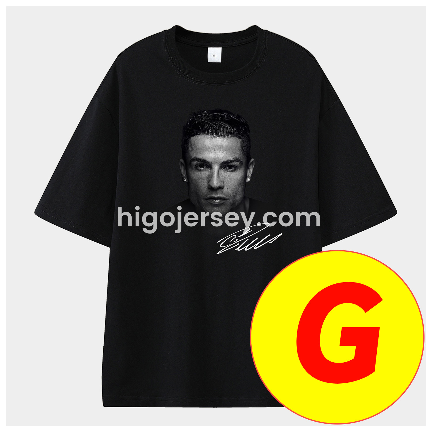 Higojerseys-Cristiano Ronaldo Portugal Real Madrid Manchester United Unisex Pure Cotton T-shirt