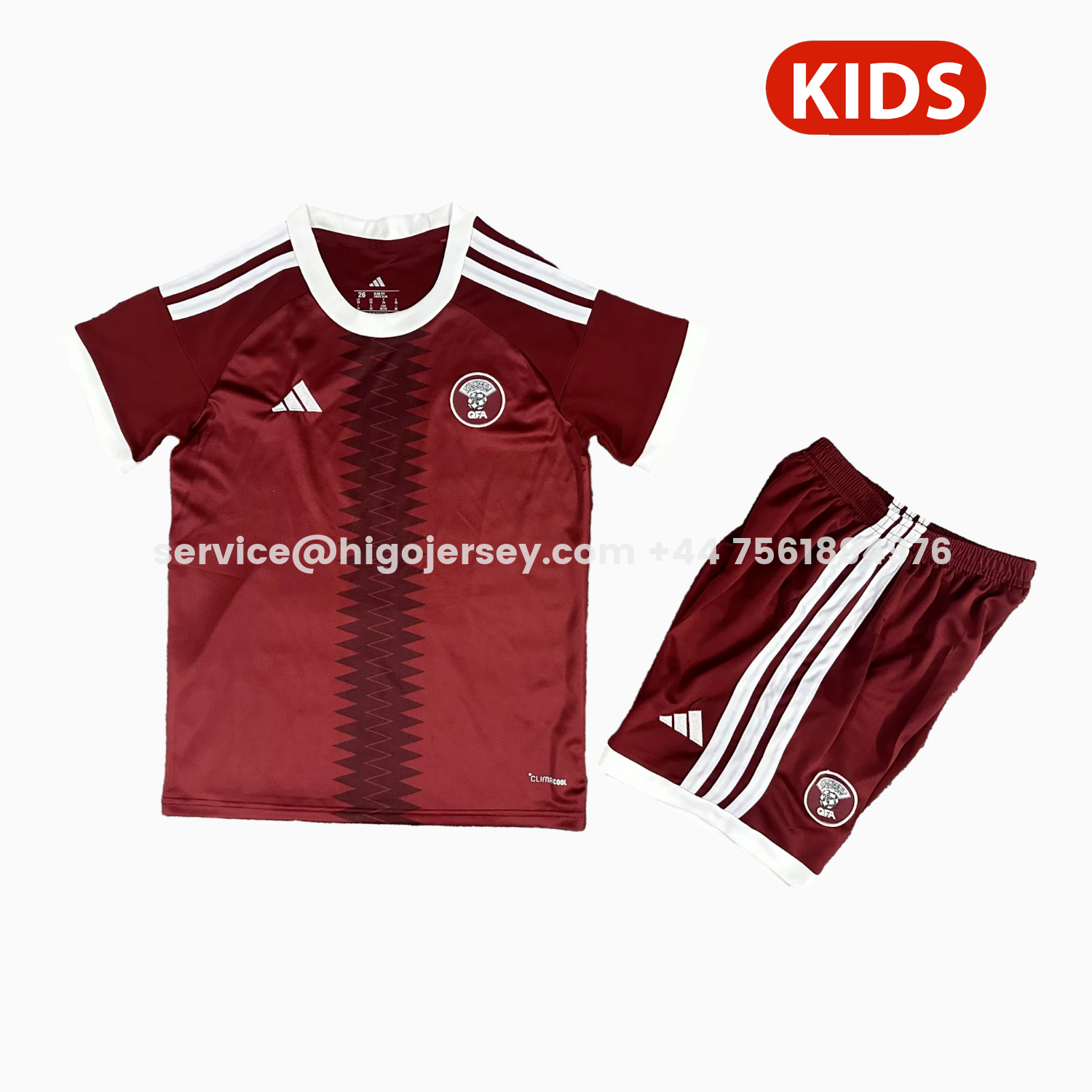 Higojerseys-Qatar 2026 Home Kids Kit