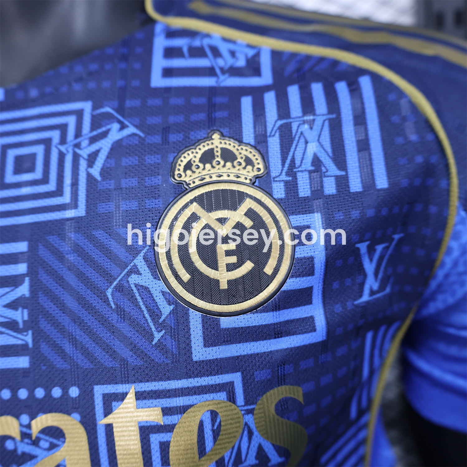 Higojerseys-Real Madrid 25-26 Blue Gold Special Edition Jersey - Player Version
