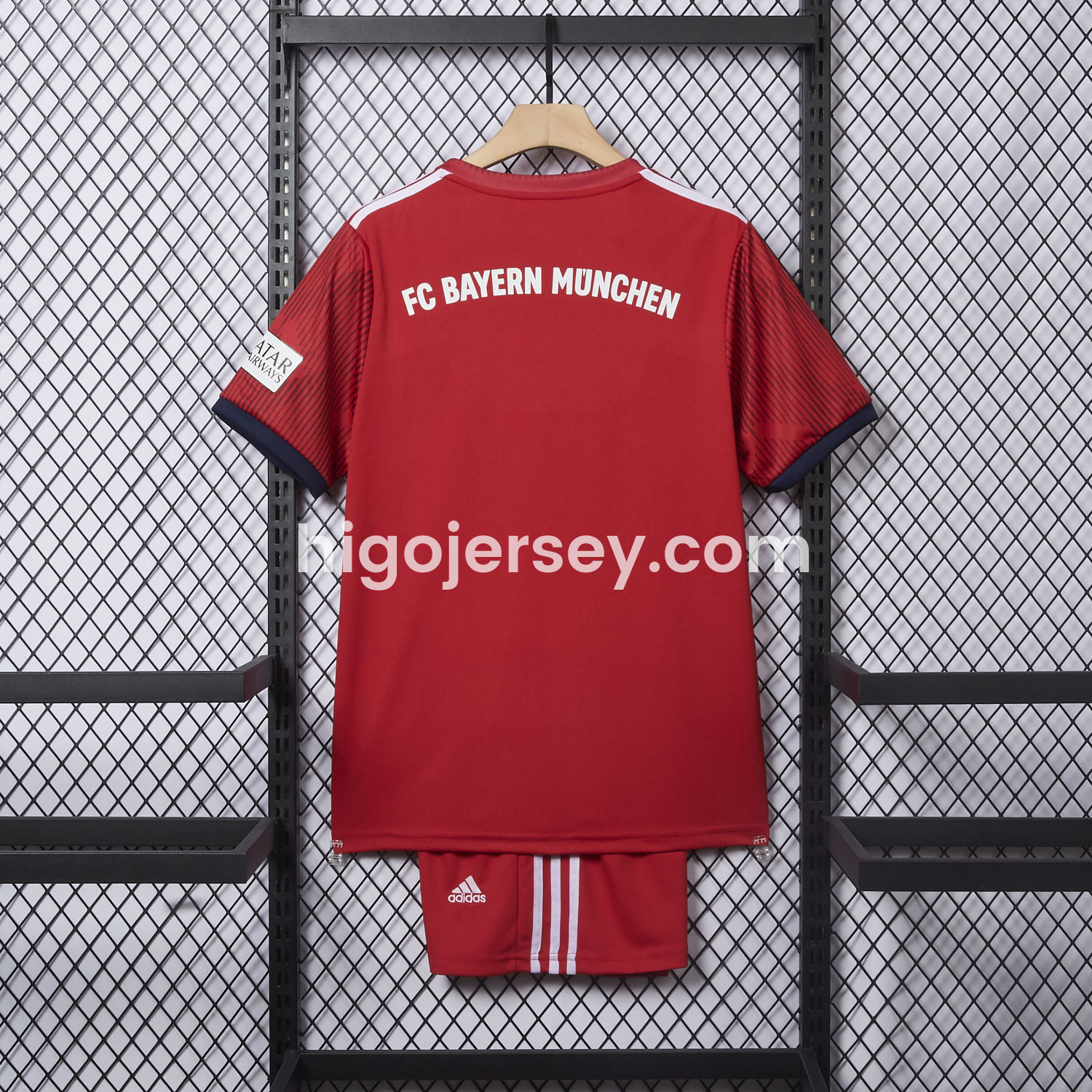 Higojerseys-Retro Bayern Munich 2018-19 Home Men's Adult Jersey Set - Fans Version