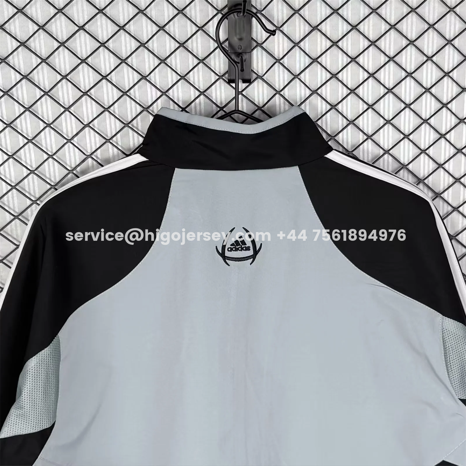 Higojerseys-Retro Real Madrid 2004-05 Home Windbreaker Jacket - Grey