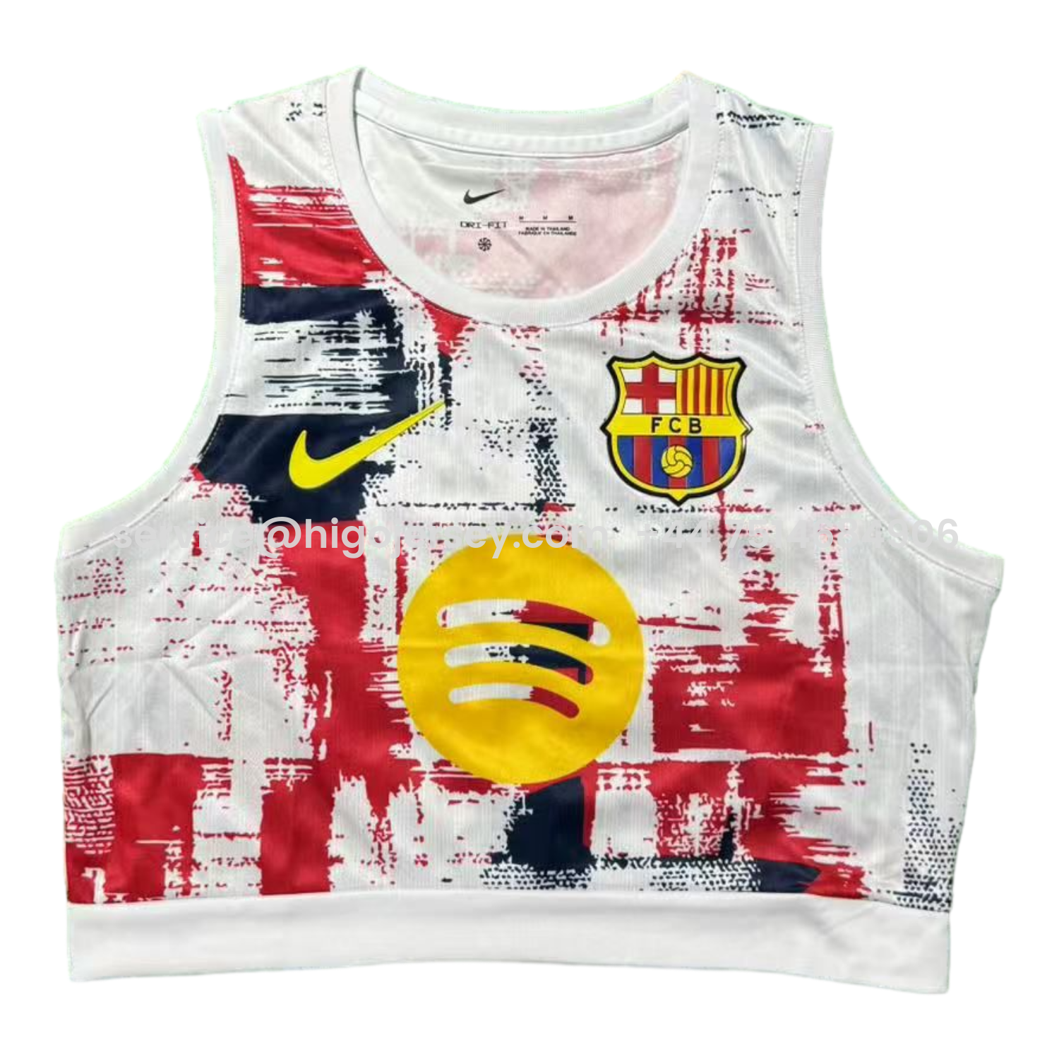 Higojerseys-Women's Barcelona 25-26 Yellow Logo White Yoga Vest