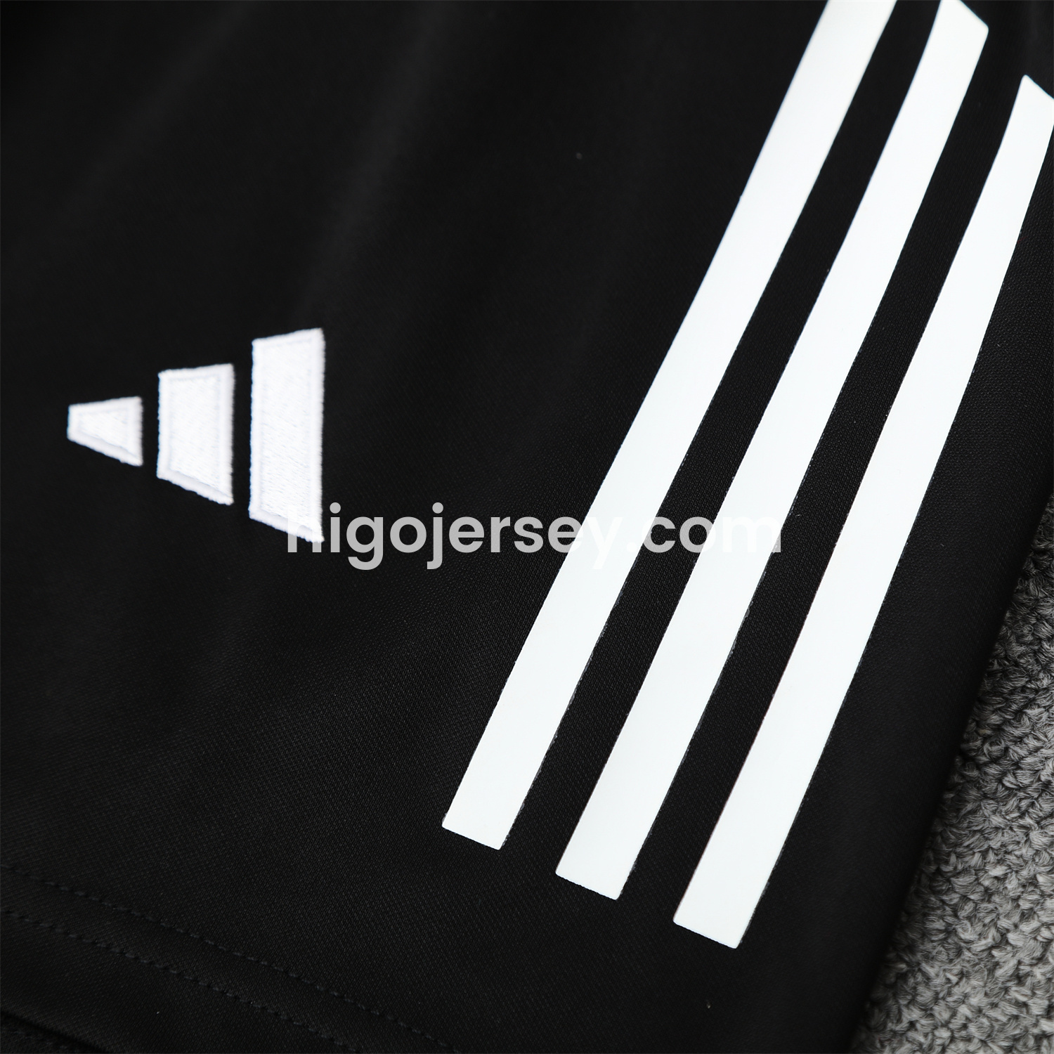 Higojerseys-Real Madrid 25-26 Short-Sleeve Training Set - Blue Black Dragon Top & Black-White Shorts