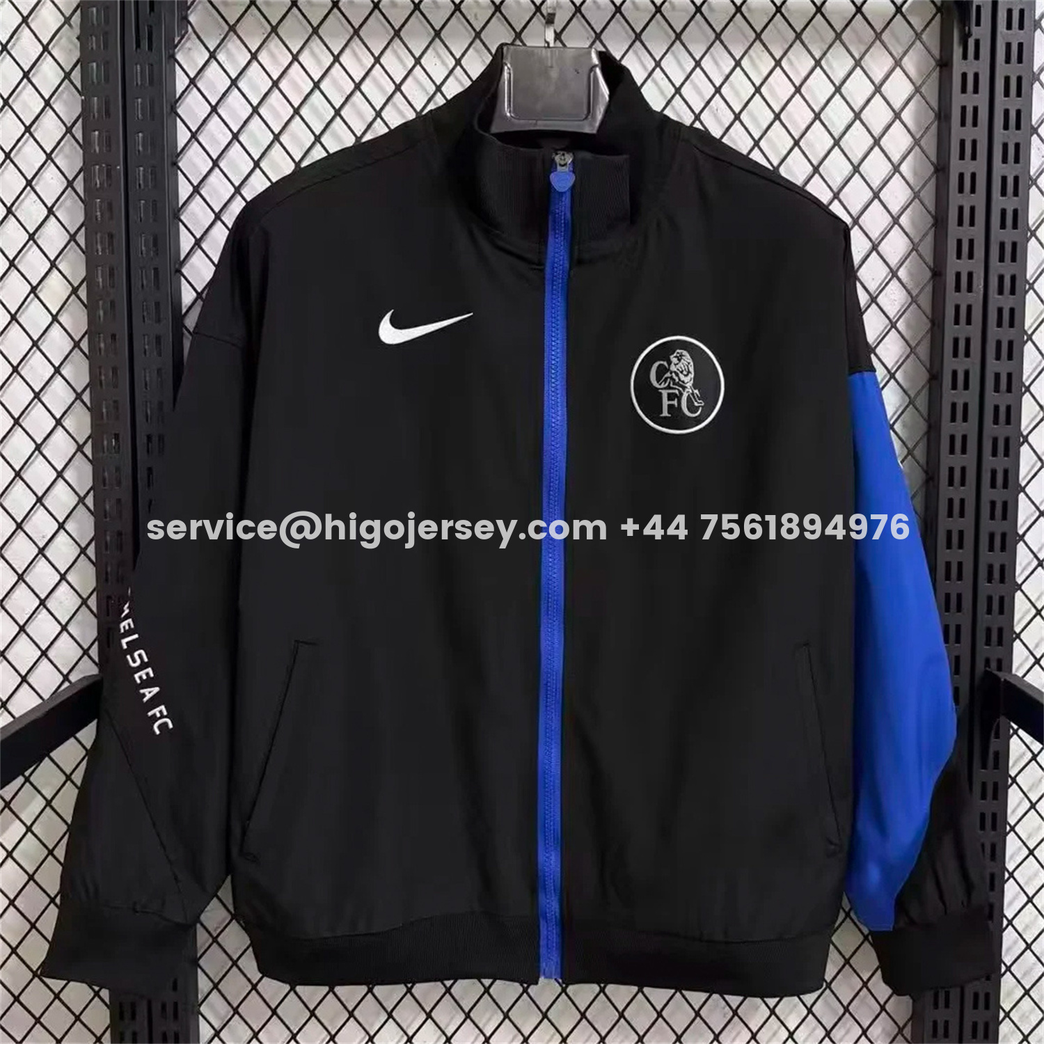 Higojerseys-C.H.E.L.S.E.A 25-26 Windbreaker Jacket - Black And Blue