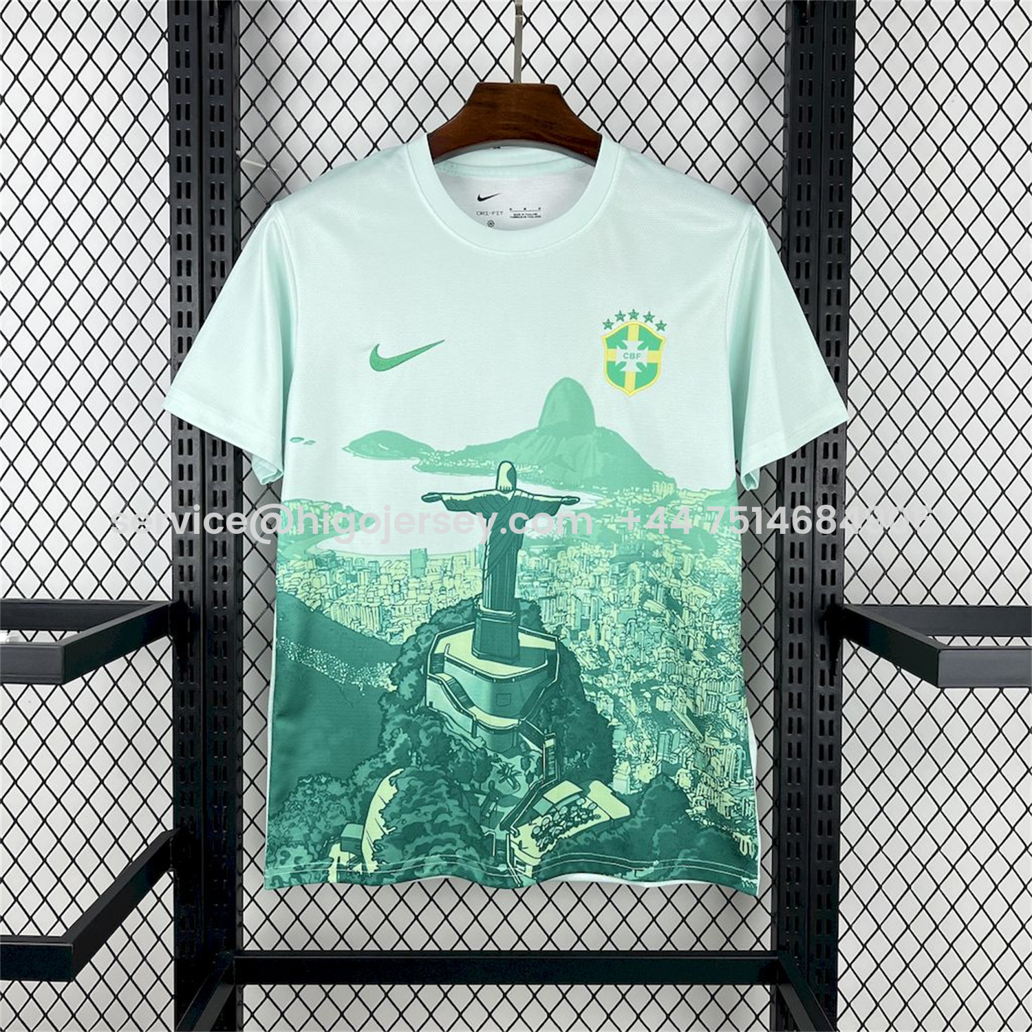 Higojerseys-Brazil 25-26 Light Green Jesus Statue Special Jersey - Fans Version