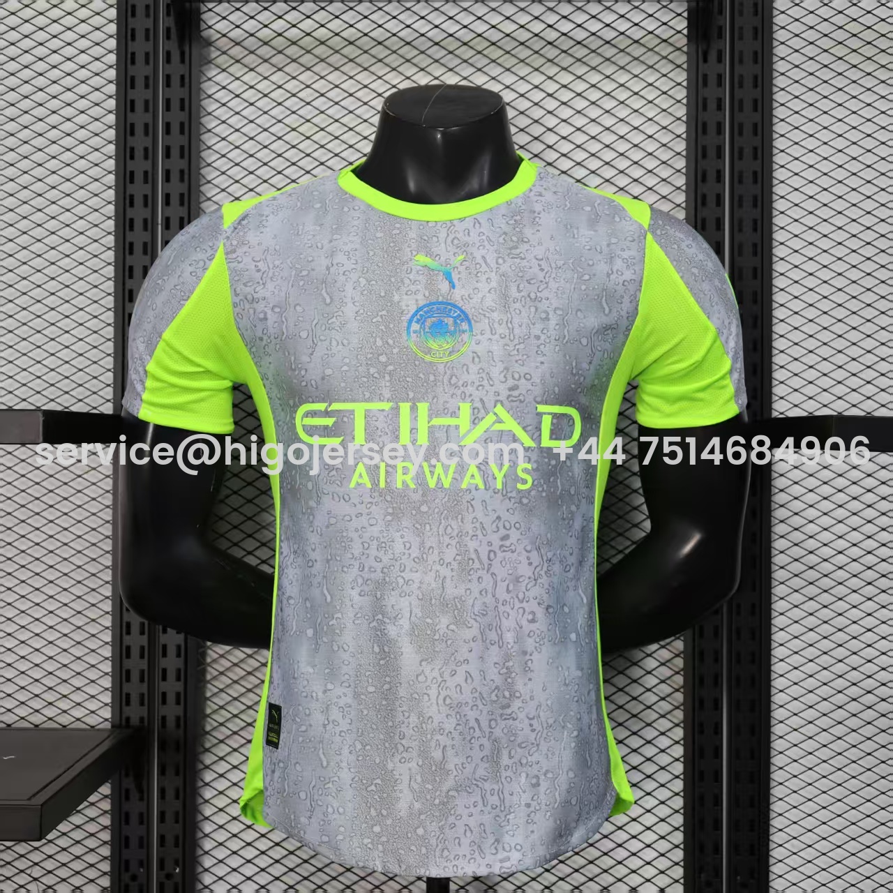 Higojerseys-Manchester City 25-26 Third Grey Green Jersey - Player Version