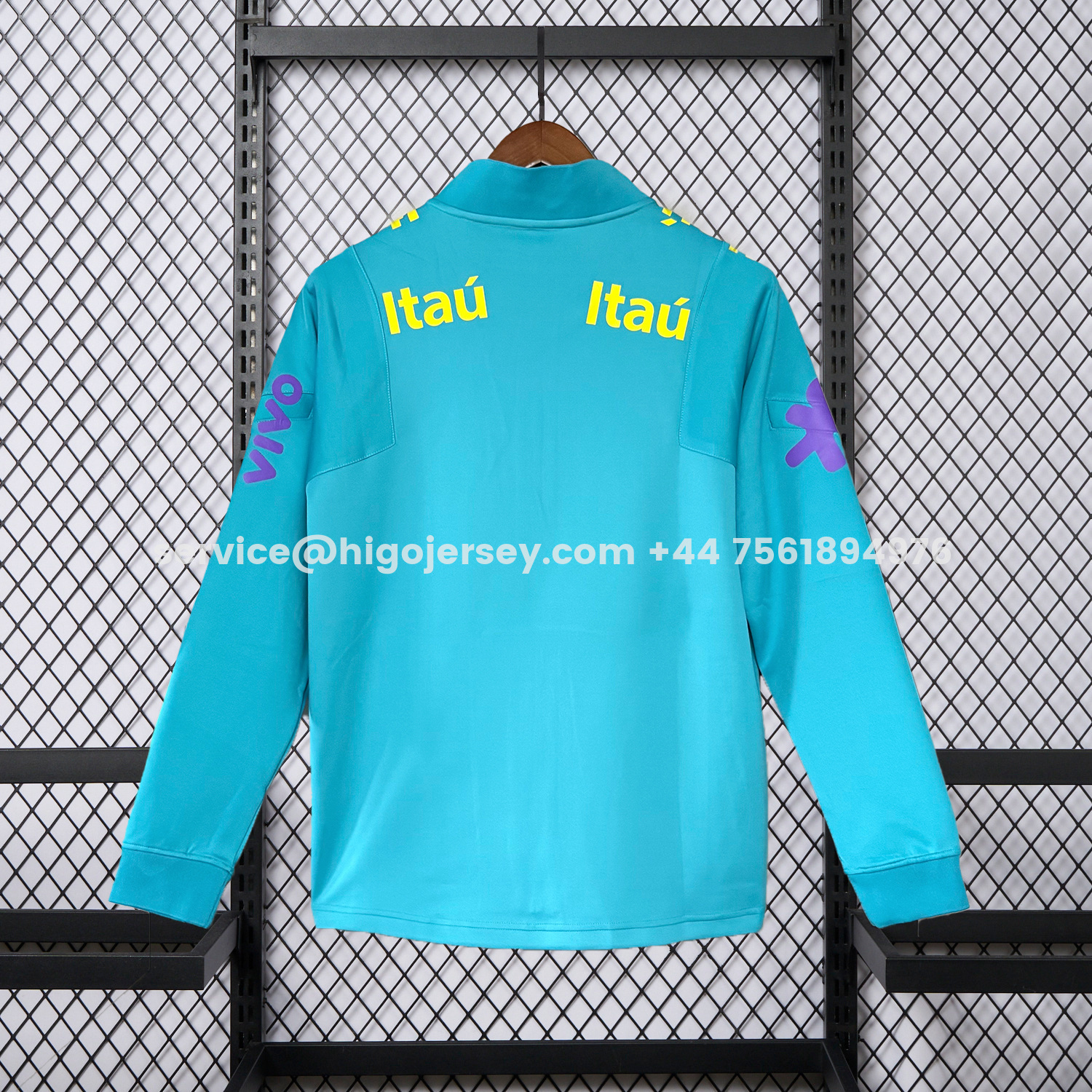 Higojerseys-Retro Brazil 2022 Pre-Match Cyan Unsponsored Windbreaker