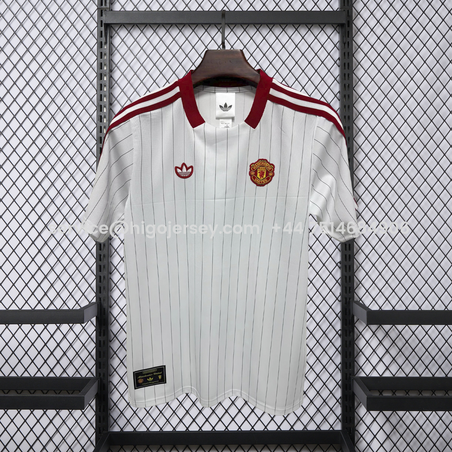 Higojerseys-Manchester United 25-26 Trefoil White Travel Jersey - Fans Version