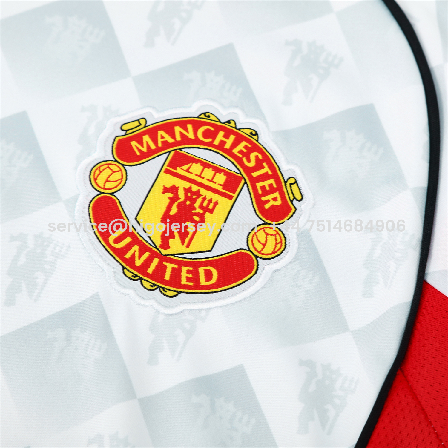 Higojerseys-Manchester United 25-26 Short-Sleeve Training Set - Red Edge White Top & Black Shorts