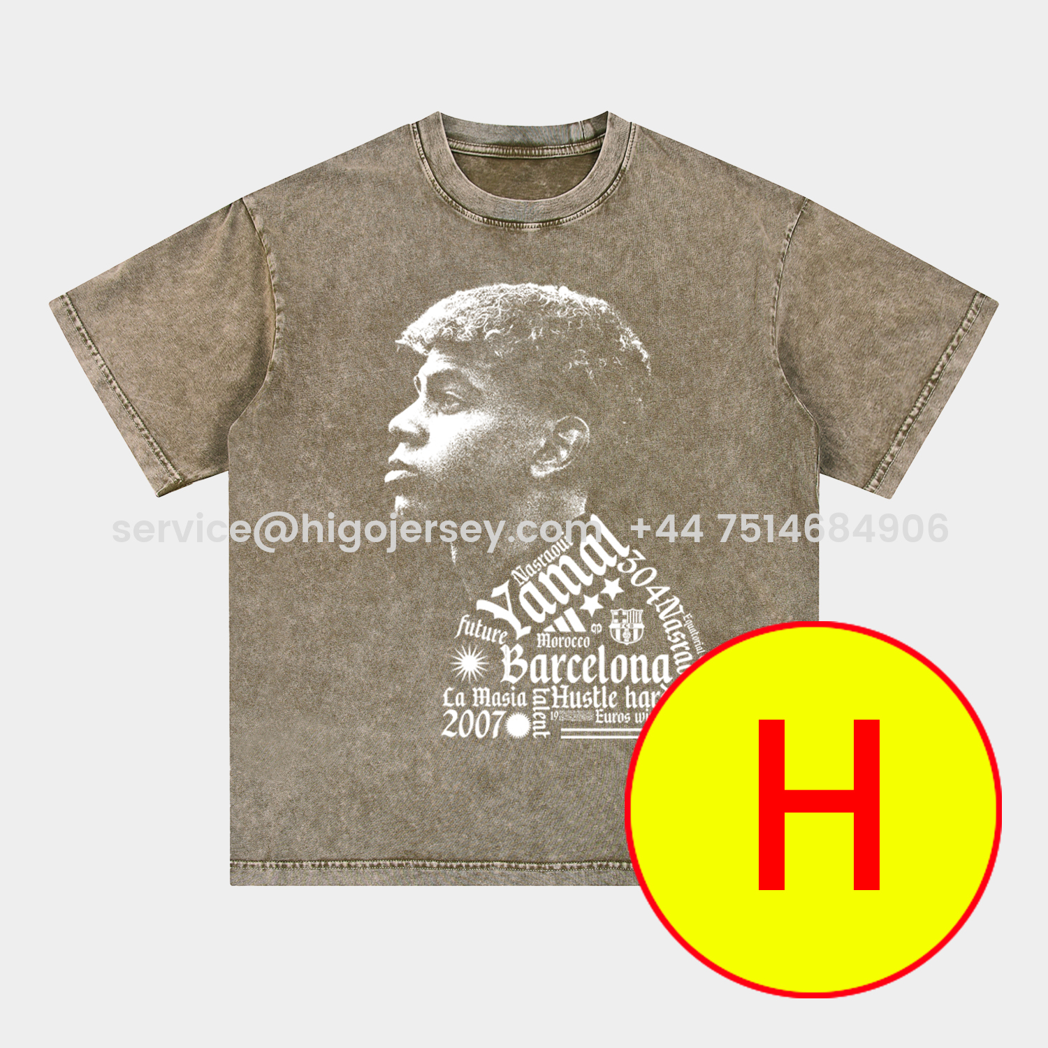 Higojerseys-LAMINE YAMAL - Barcelona No. 10 Legend Continues 2025 Oversized Washed T-Shirt