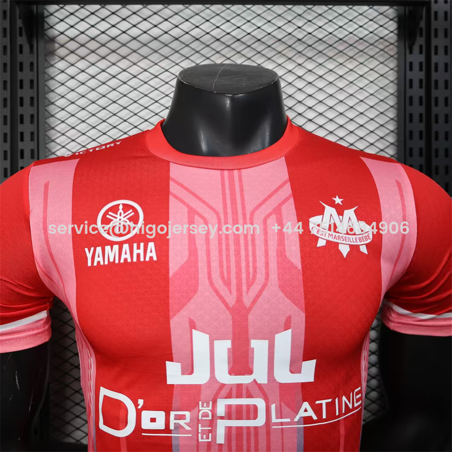 Higojerseys-Marseille 25-26 Red And Pink Stripes Special Jersey - Player Version