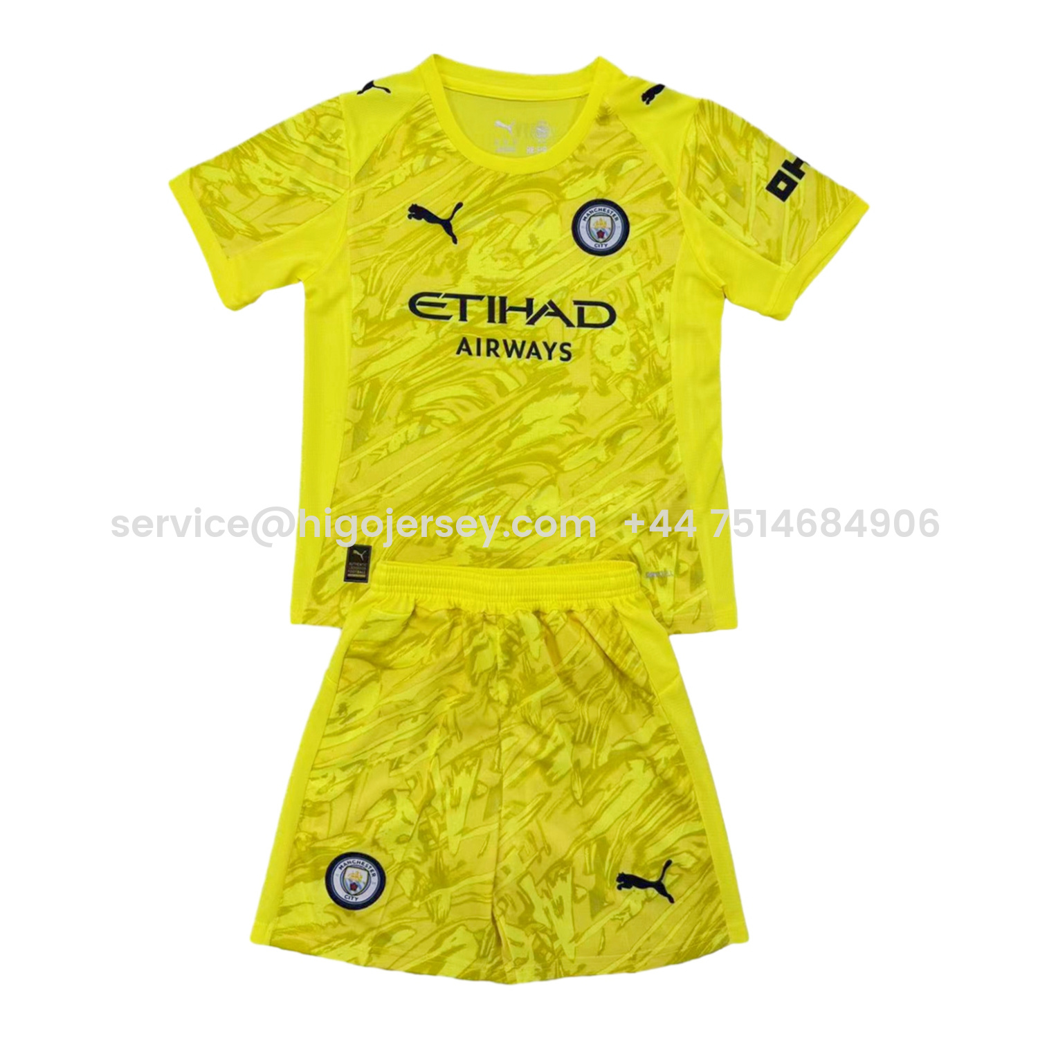 Higojerseys-Manchester City 25-26 Yellow Goalkeeper Men's Adult Jersey Set - Fans Version