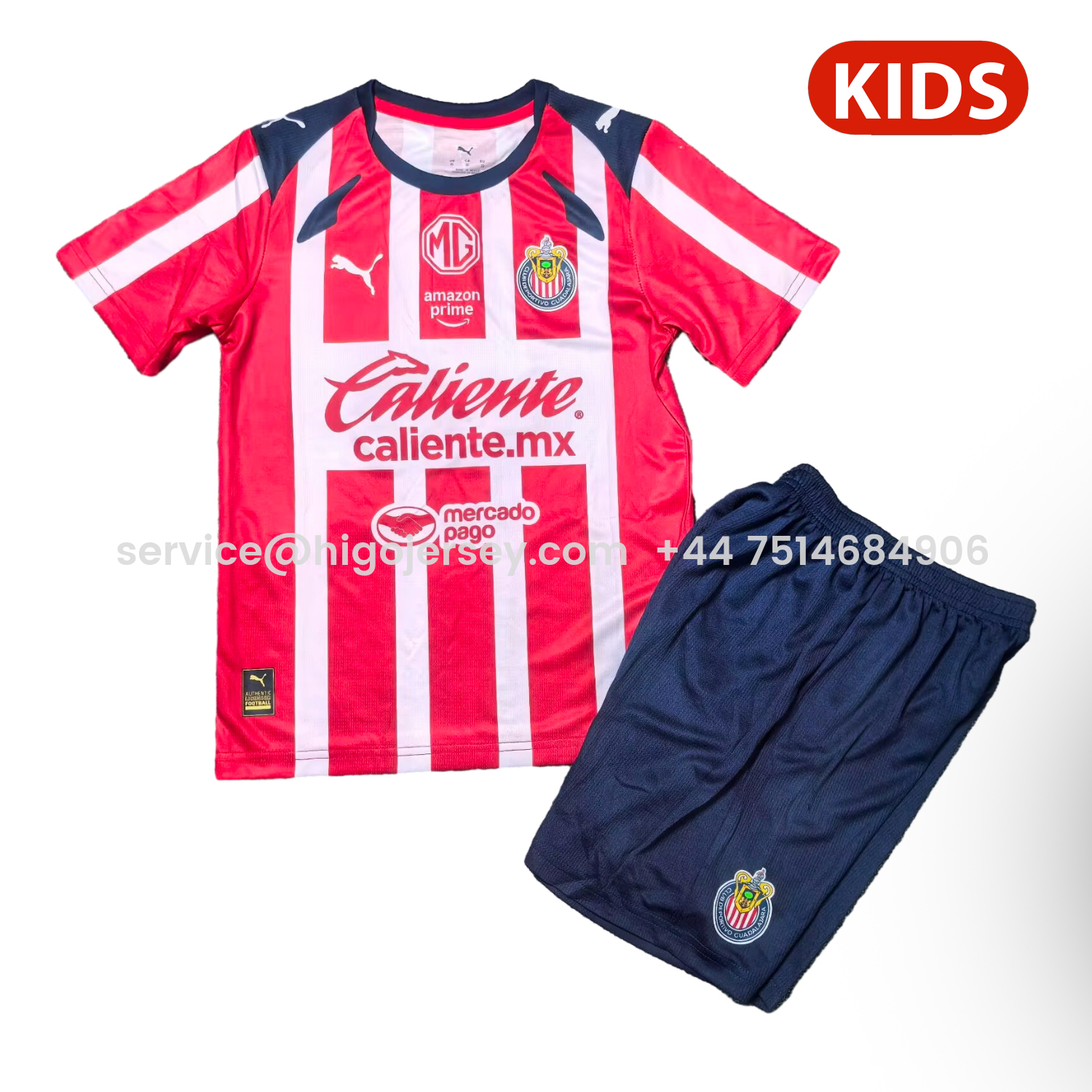 Higojerseys-Chivas de Guadalajara 25-26 Home Kids Kit