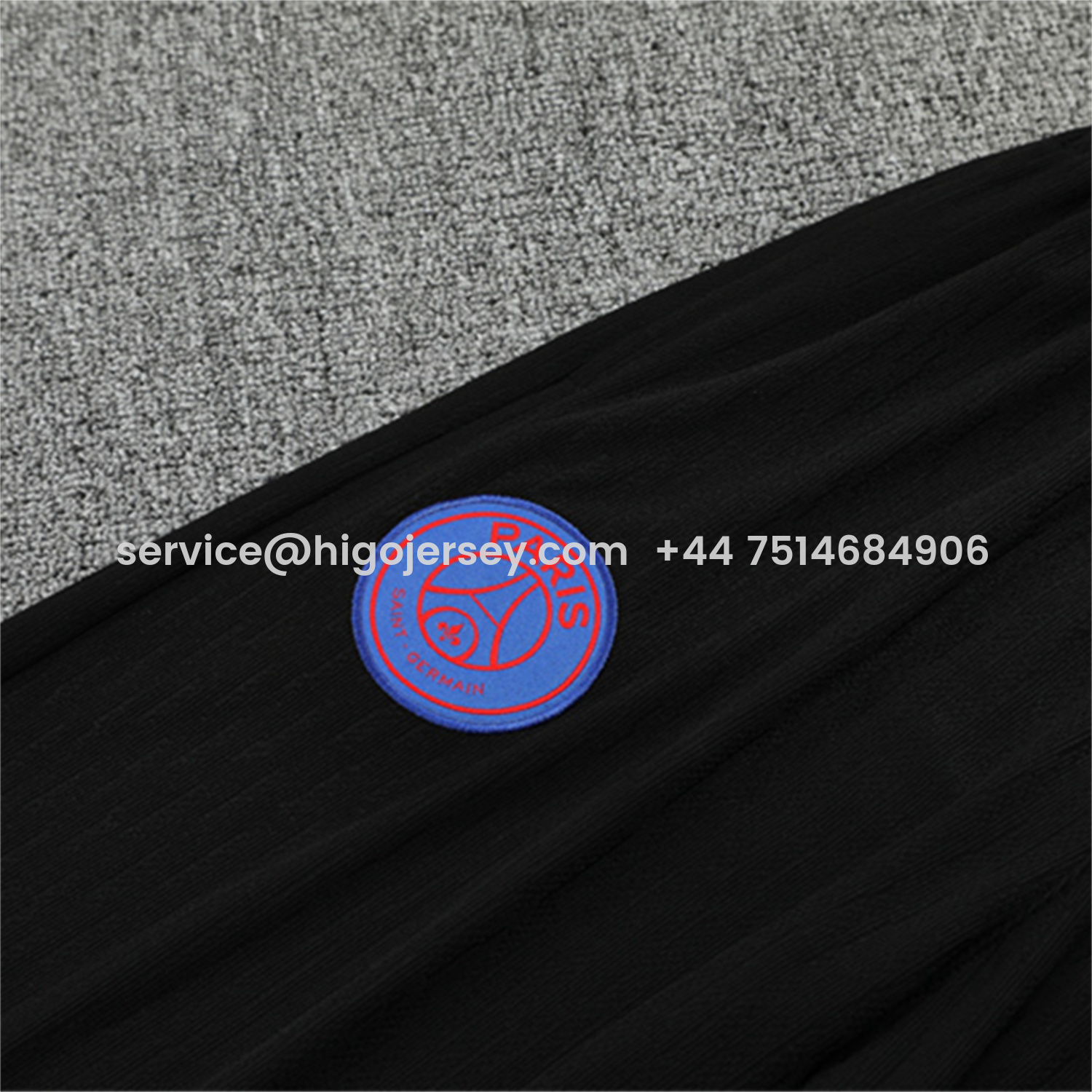 Higojerseys-Paris Saint-Germain PSG 25-26 Kids Long Sleeve Training Set - Player Version - Black Top and Black Pants