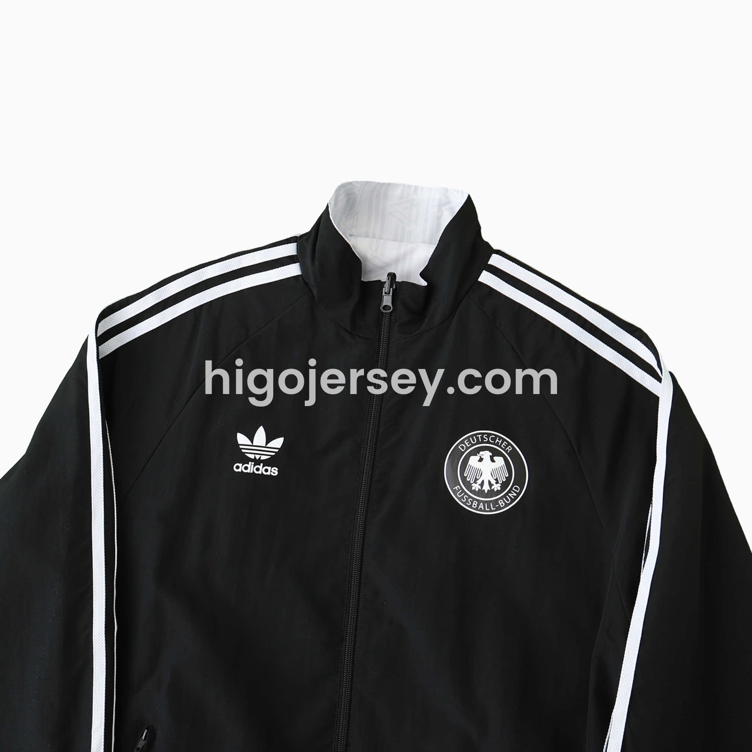 Higojerseys-Retro Germany 1990 Double Sided Reversible Windbreaker - White & Black