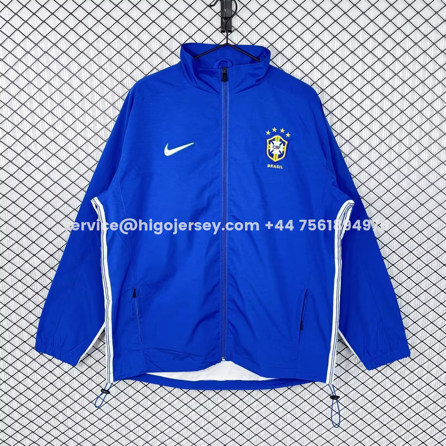 Higojerseys-Retro Brazil 1998 Blue Windbreaker