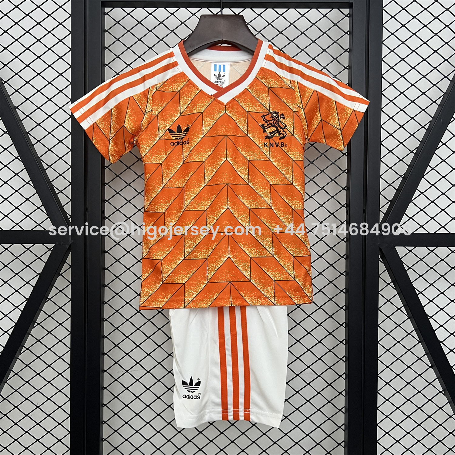 Higojerseys-Retro Netherlands 1988 Home Kids Kit