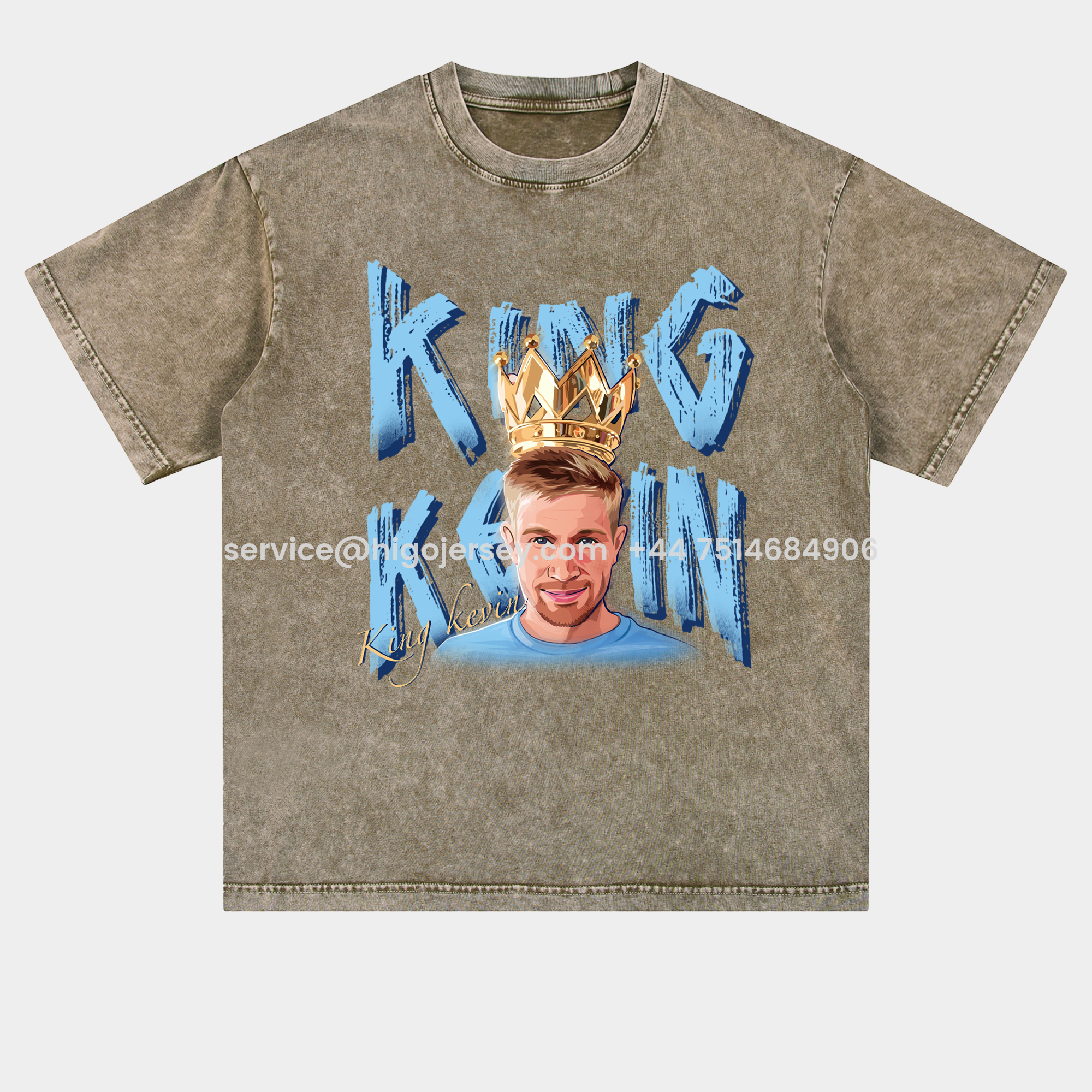 Higojerseys-Manchester City Kevin De Bruyne King Oversized Washed T-Shirt