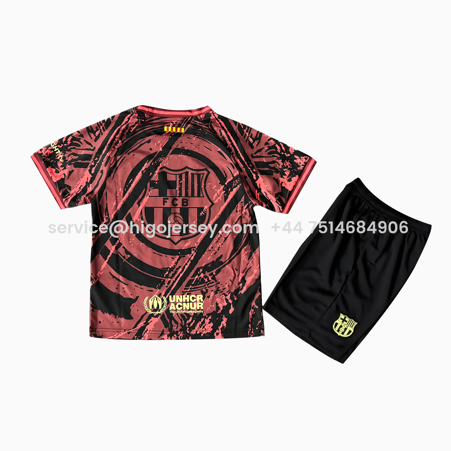 Higojerseys-Barcelona 25-26 Big Logo Red Black Special Kids Kit