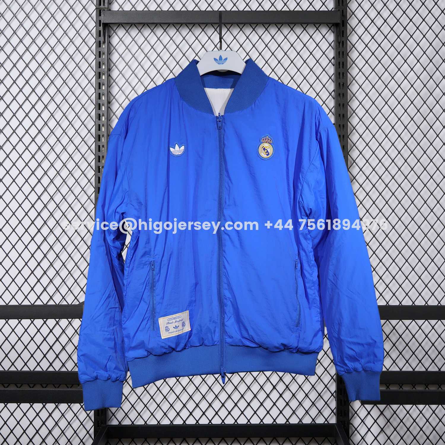 Higojerseys-Real Madrid 25-26 Double Sided Reversible Windbreaker - Blue & White