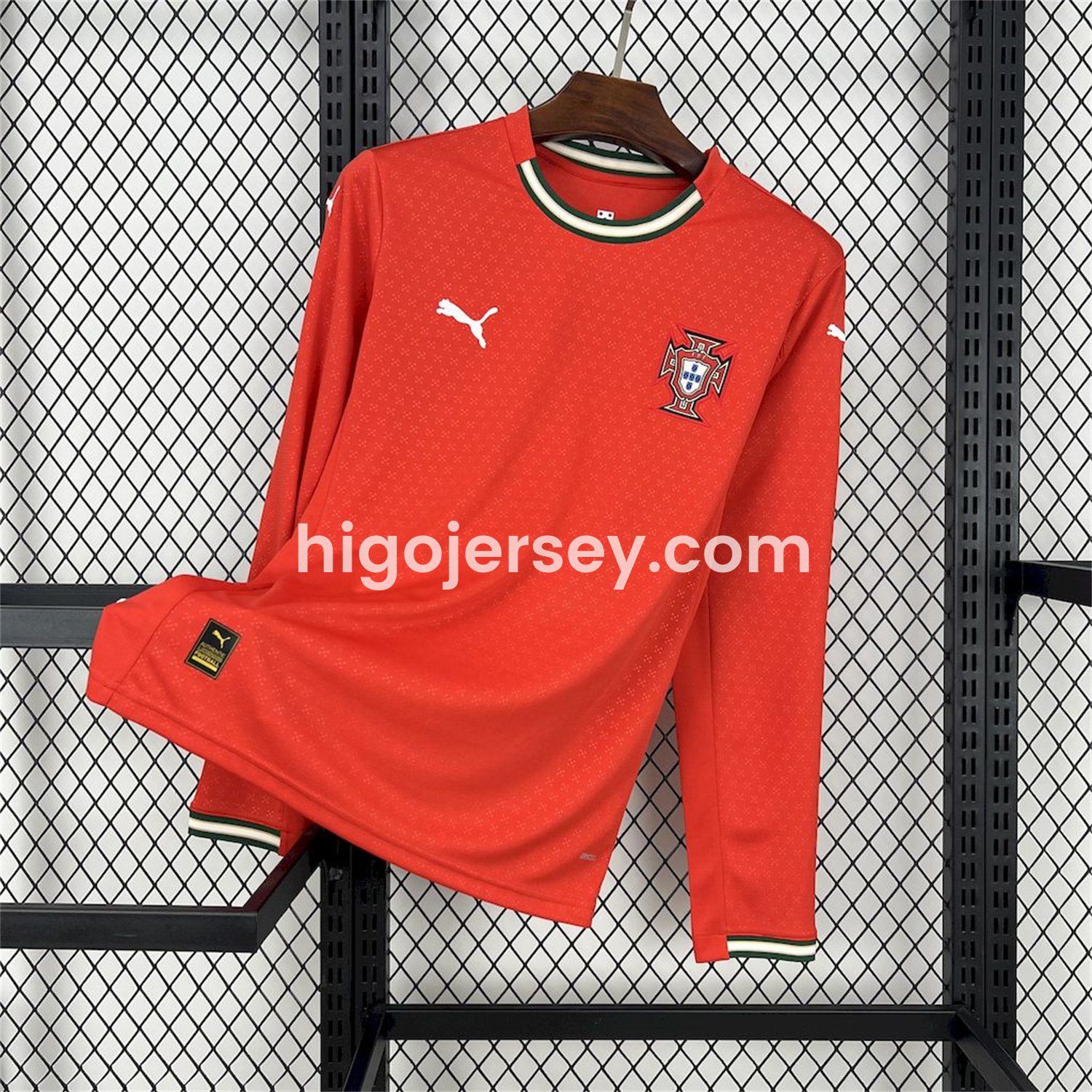 Higojerseys-Portugal 2025-26 Home Long Sleeve Jersey - Fans Version