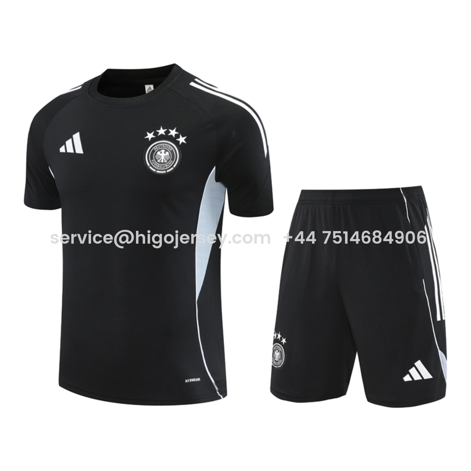 Higojerseys-Germany 25-26 Short-Sleeve Training Set - Black Short Sleeve & Black Shorts