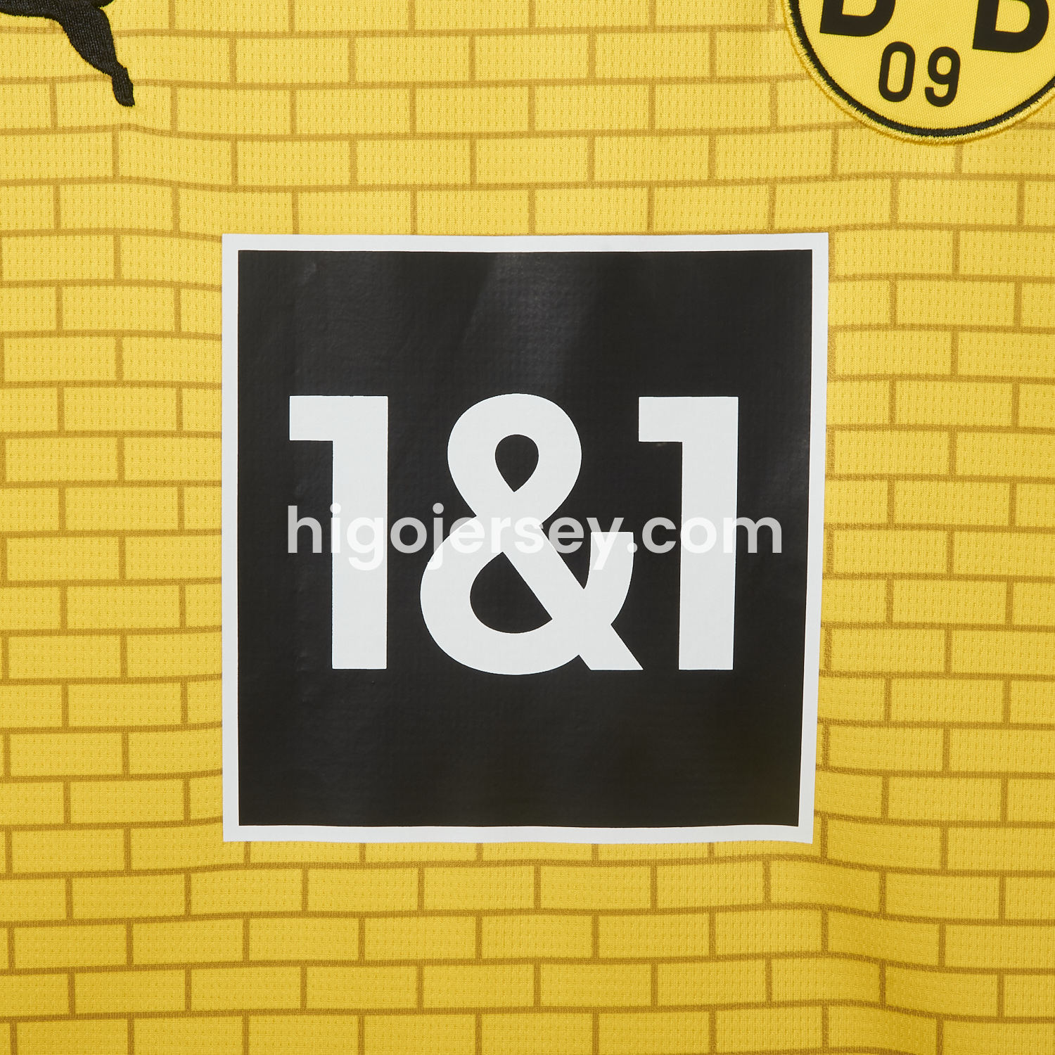 Higojerseys-Dortmund 25-26 Pre-Match Training Yellow Brickwork Pattern Jersey - Fans Version