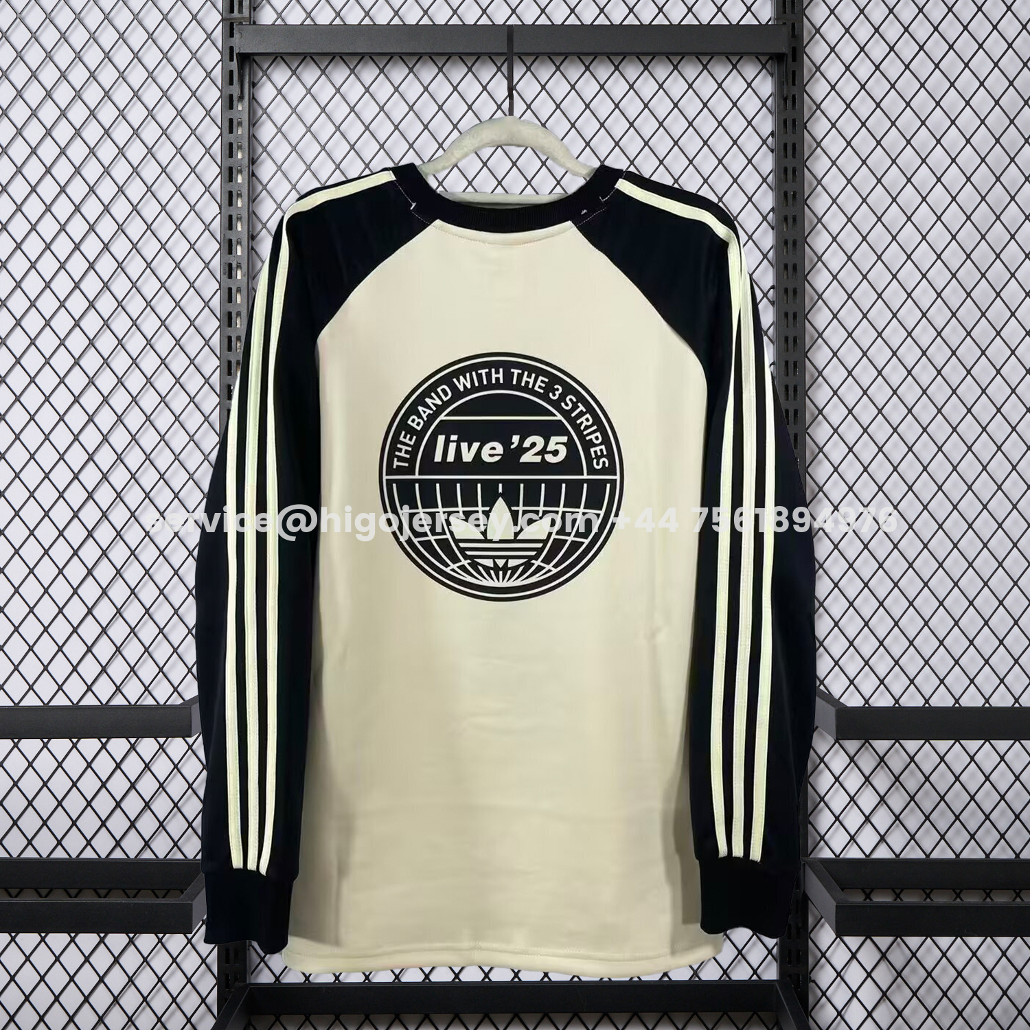 Higojerseys-Adidas 25-26 Oasis Originals Tour Cream Long Sleeves Jersey - Fans Version