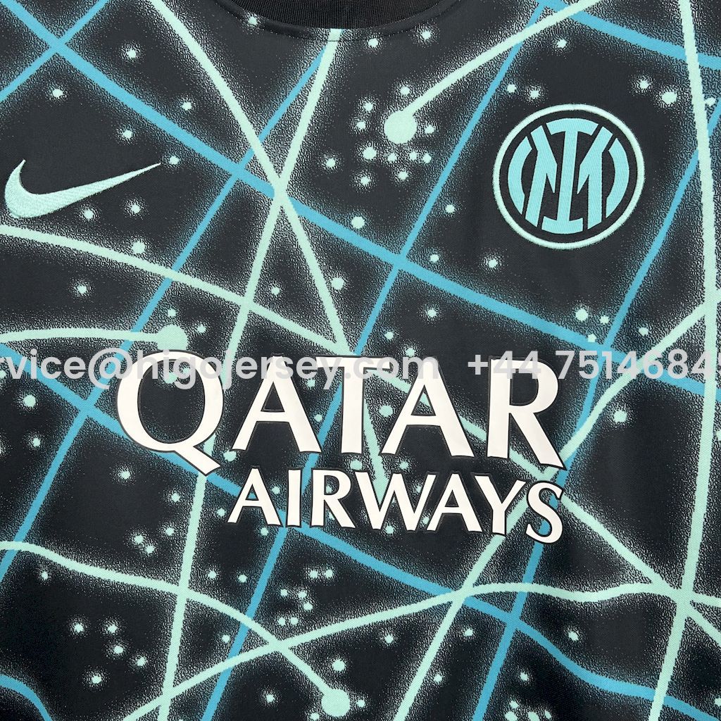 Higojerseys-Inter Milan 25-26 Black Blue Pre-Match Training Jersey - Fans Version