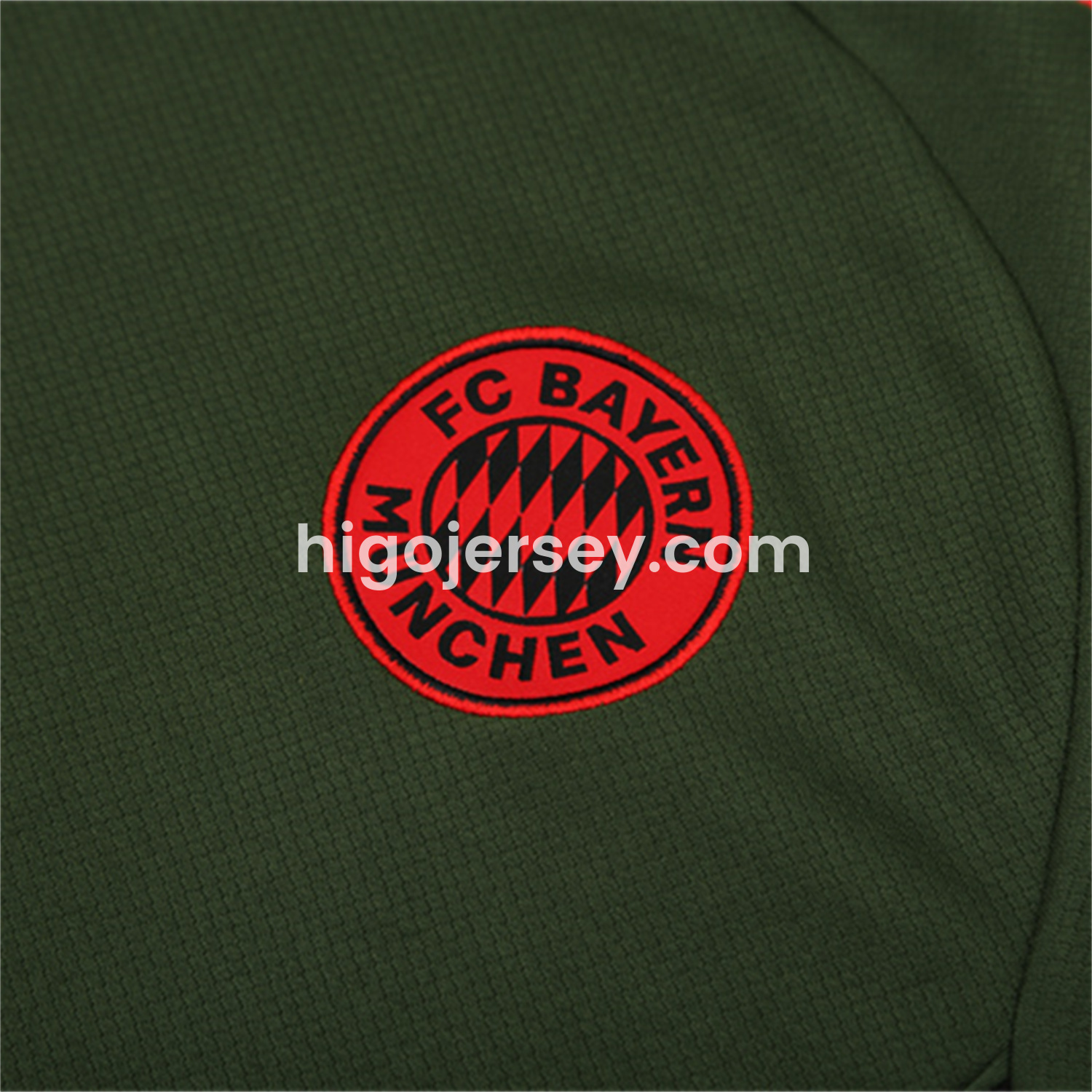 Higojerseys-Bayern Munich 25-26 Kids Short-Sleeve Training Set - Green Top & Black shorts