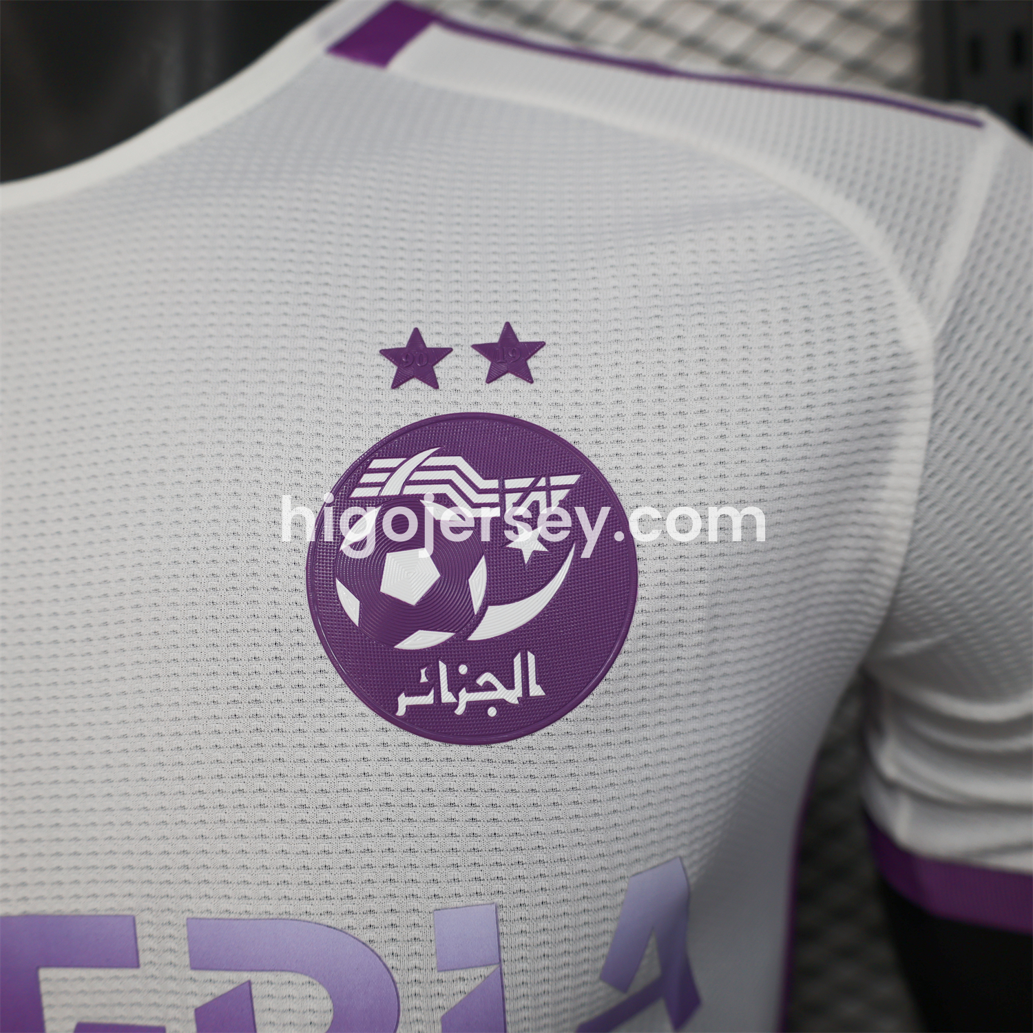 Higojerseys-Algeria 25-26 White Purple Gradient with Hexagonal Pattern Jersey - Player Version