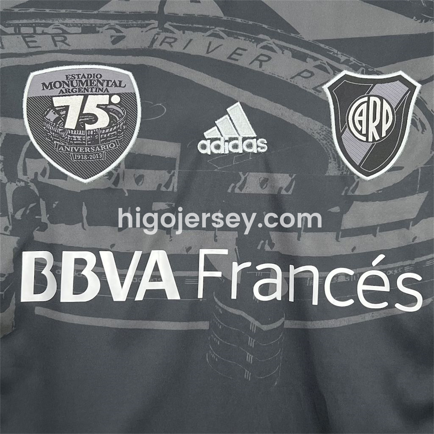 Higojerseys-Retro River Plate 2013-14 75th Anniversary Black Jersey