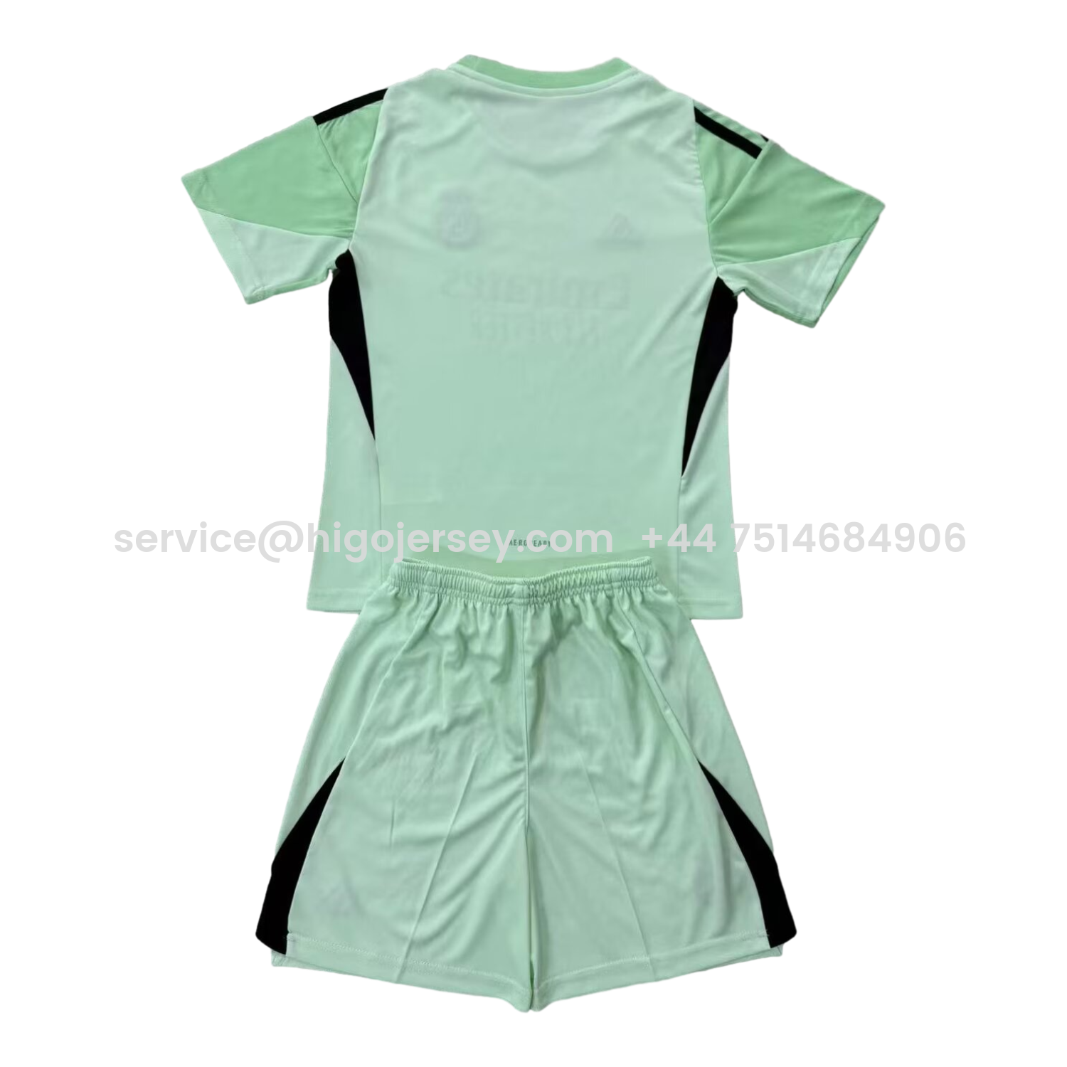 Higojerseys-Real Madrid 25-26 Goalkeeper Light Green Kids Kit